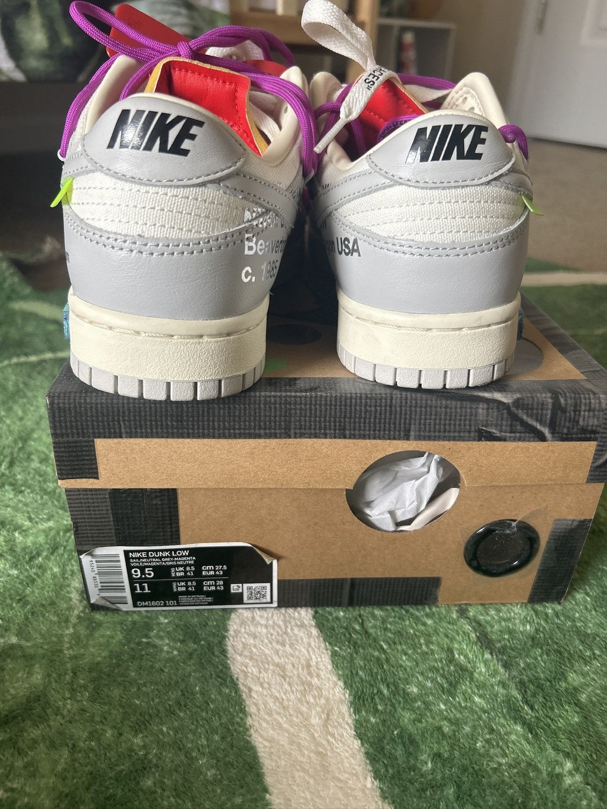Nike × Off-White OFF WHITE DUNK LOW LOT 45 Size US 9.5 / EU 42-43 - 4 Thumbnail