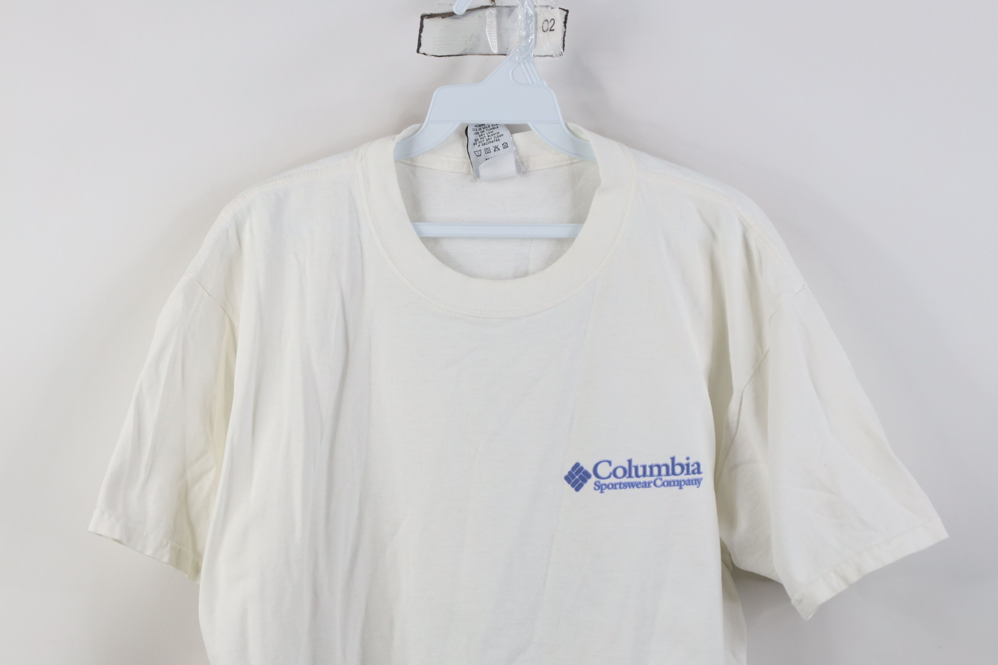 Columbia Vintage 90s Columbia Fishing Bass Short Sleeve T-Shirt White Size US L / EU 52-54 / 3 - 2 Thumbnail