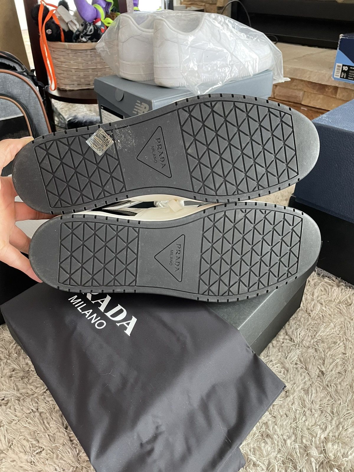 Prada Prada Downtown Leather Black/White Size US 12 / EU 45 - 10 Thumbnail