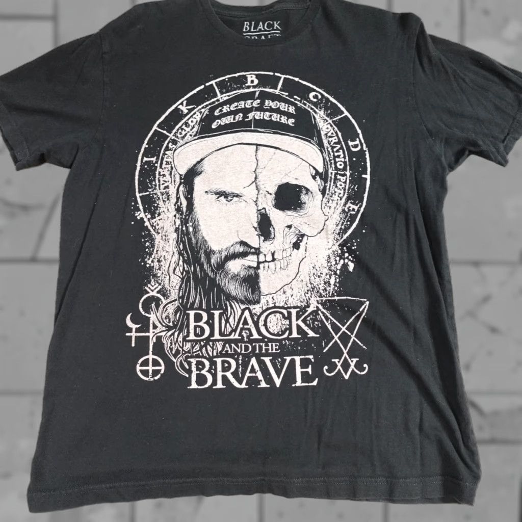 Vintage Black Craft Shirt Large Black Create Your Own Future Black and Brave T-Shirt Crew Neck Short Sleeve Men L Cotton Size US L / EU 52-54 / 3 - 1 Thumbnail