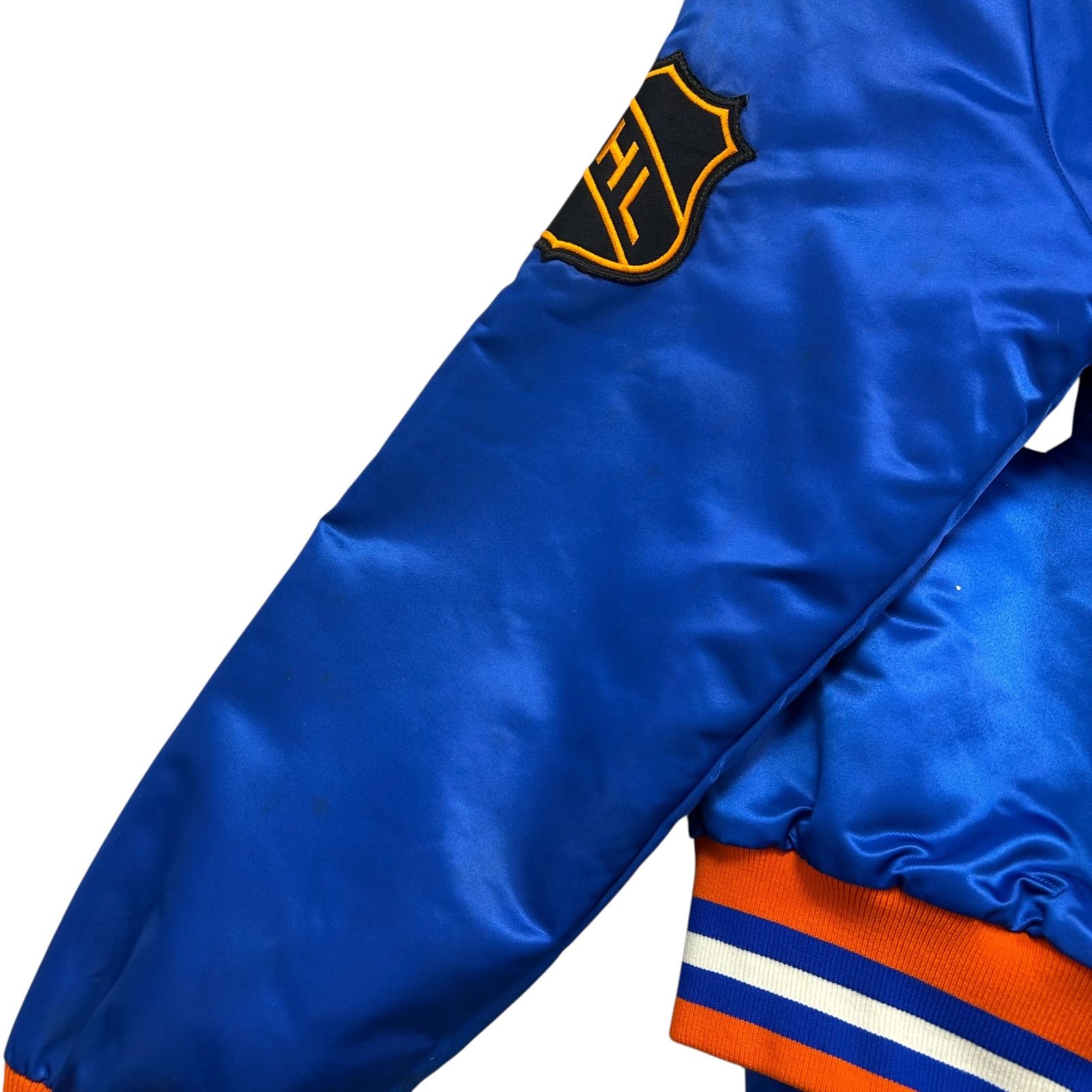 NHL VTG 90s NEW YORK ISLANDERS STARTER SATIN JACKET SPELL OUT Size US M / EU 48-50 / 2 - 11 Thumbnail