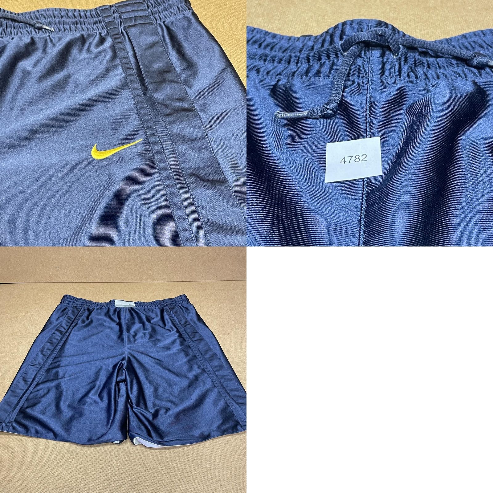 Nike Nike Reversible Basketball Shorts Mens L Navy White Yellow Play On Swoosh - Multicolor Colorblock Athletic Size US 33 - 9 Thumbnail