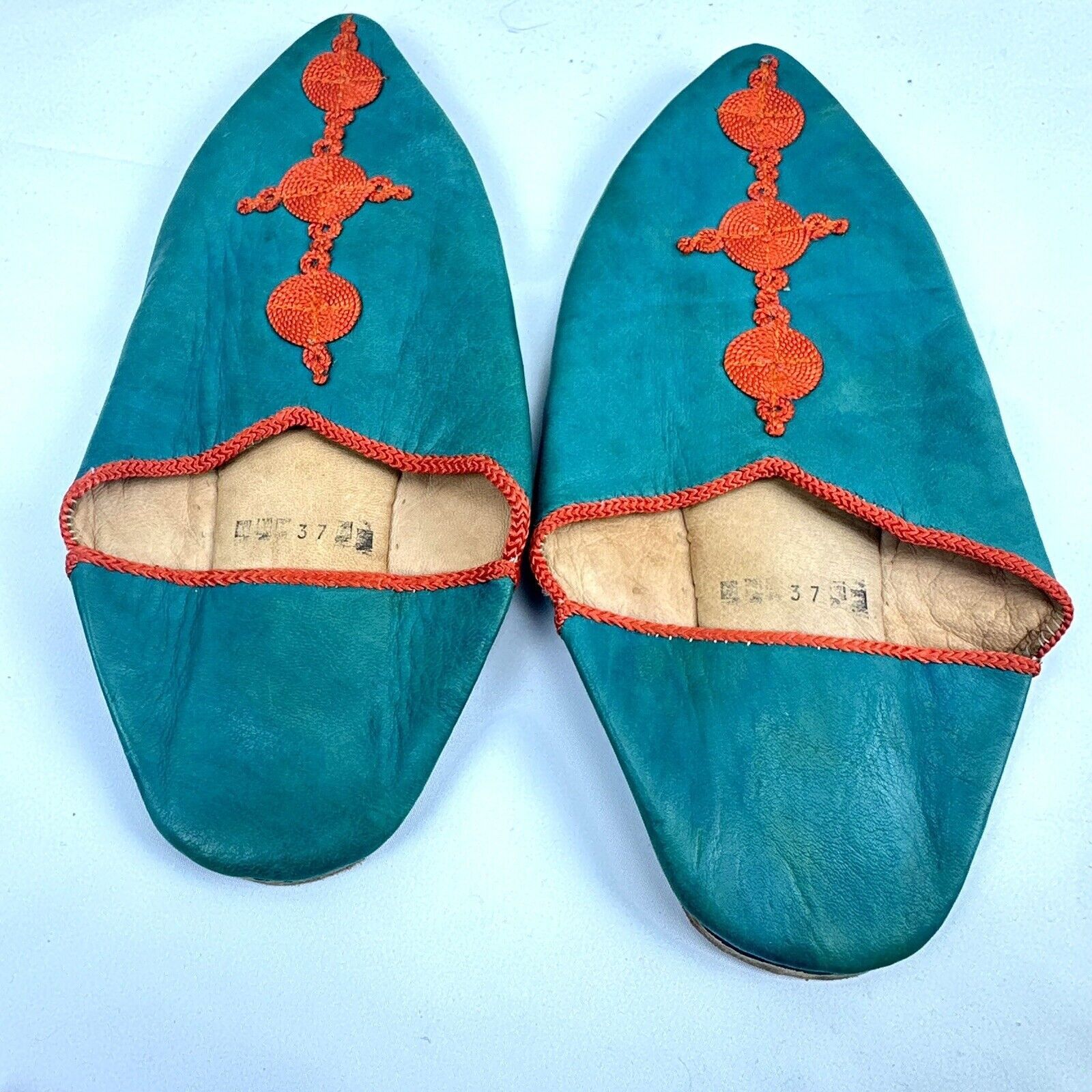 Handmade MOROCCAN TRADITIONAL HANDMADE SHEEP SKIN LEATHER Mules Sz6.5 Size US 6.5 / IT 36.5 - 4 Thumbnail