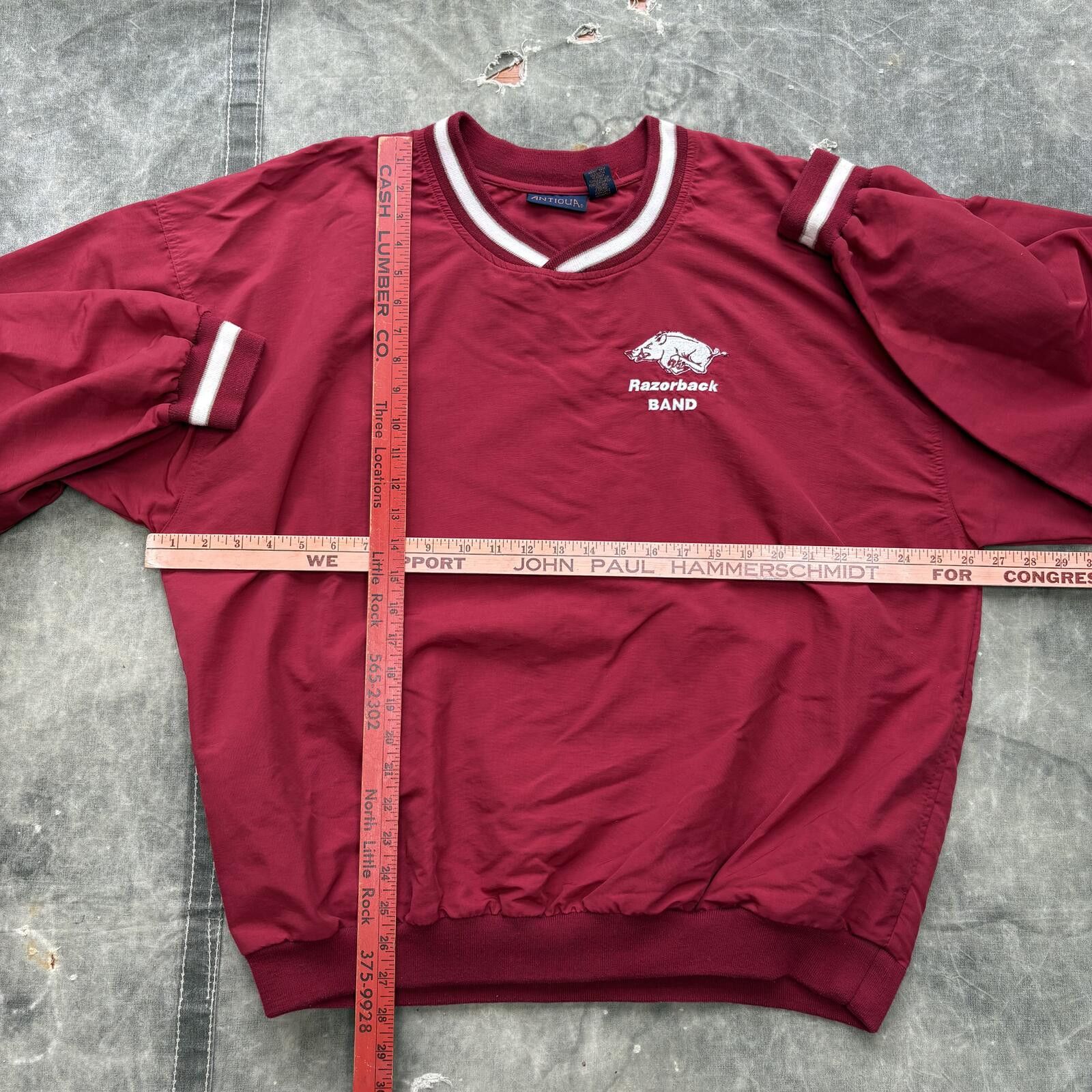 Antigua Vintage 90s Arkansas Razorbacks Band Pullover Windbreaker Size US L / EU 52-54 / 3 - 4 Thumbnail