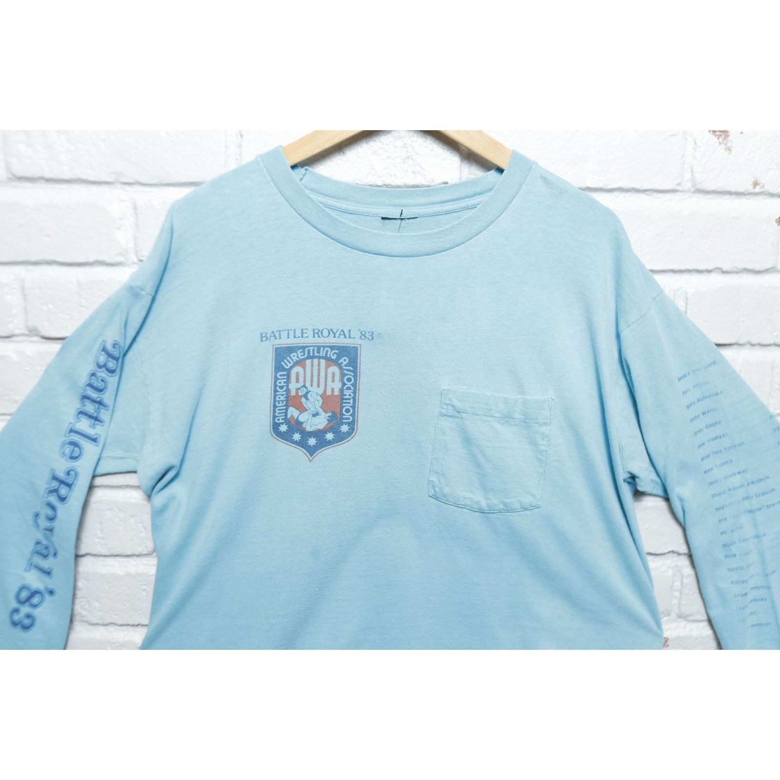 Vintage AWA battle Royal 1983 Vintage Sleeve print T Shirt XL 80s Size US XL / EU 56 / 4 - 2 Thumbnail
