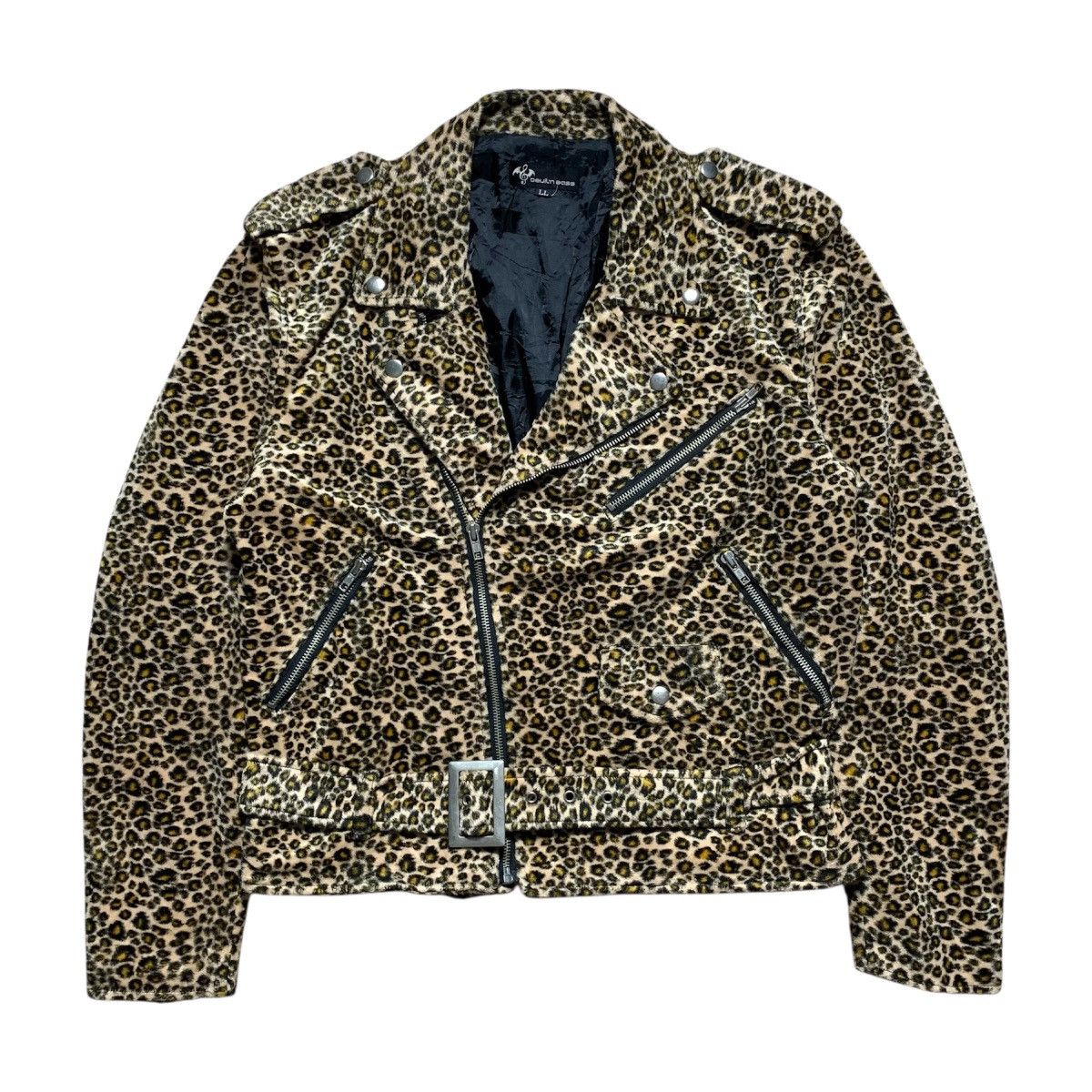 Vintage Devil N Bass Asymmetrical Leopard Bikers Jacket Lgb Style Size US L / EU 52-54 / 3 - 1 Thumbnail