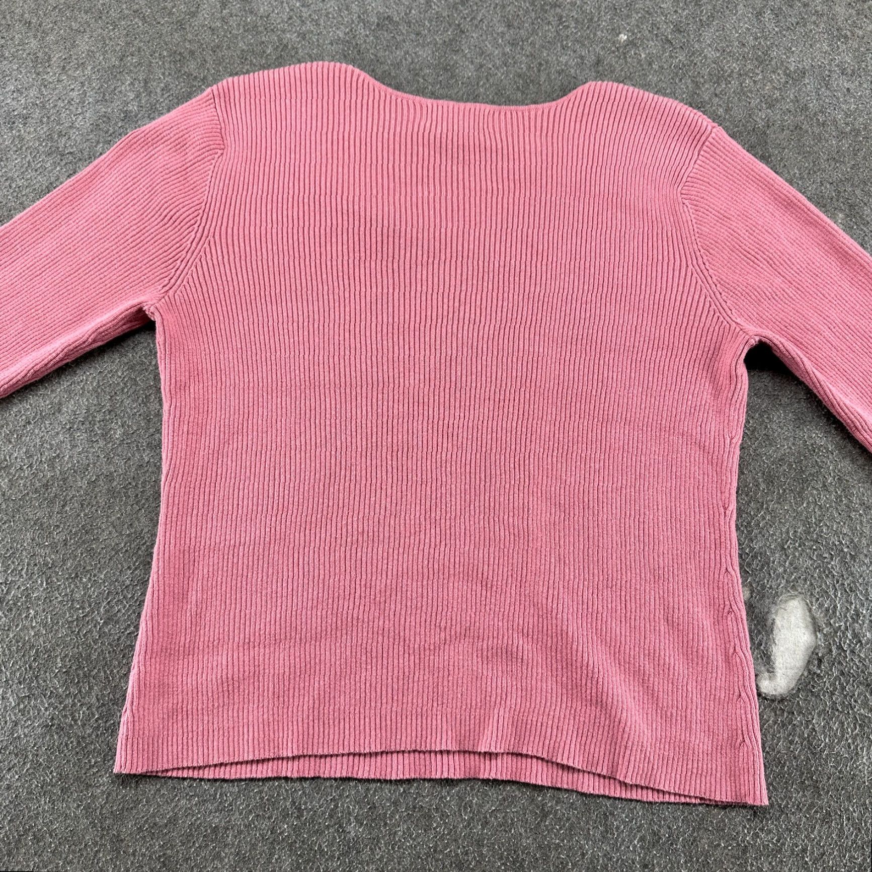Van Heusen VINTAGE Van Heusen Sweater Women XL Pink Pullover Ribbed Knit Cotton Acrylic 90s 80s Women Pullover Knit V-Neck Size XL / US 12-14 / IT 48-50 - 5 Thumbnail