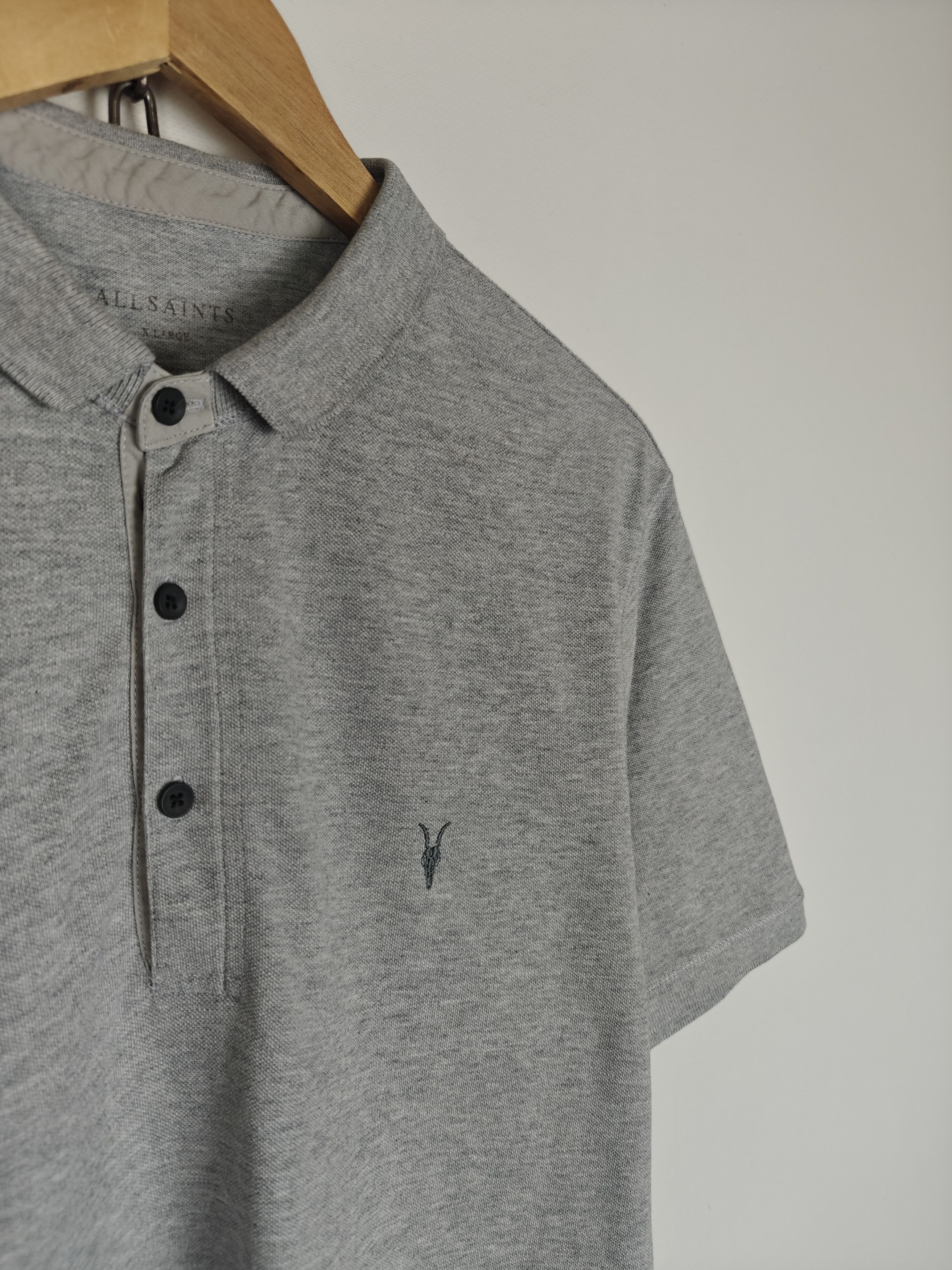 Allsaints Allsaints Reform Polo T-Shirt Cotton Gray size XL Size US XL / EU 56 / 4 - 4 Thumbnail