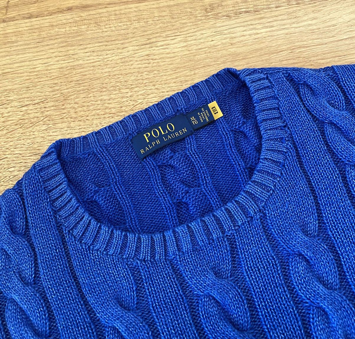 Polo Ralph Lauren Polo Ralph Lauren Cable Knit Garment Dyed Jumper x Rare Size US XL / EU 56 / 4 - 11 Thumbnail