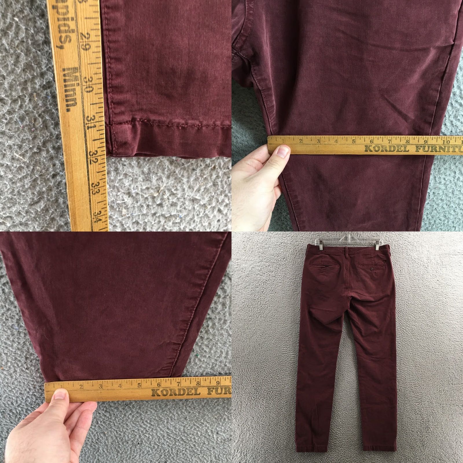American Eagle Outfitters American Eagle Outfitters Chino Pants Mens 32x34 Burgundy Cotton Blend Mid Rise Size US 32 / EU 48 - 8 Thumbnail