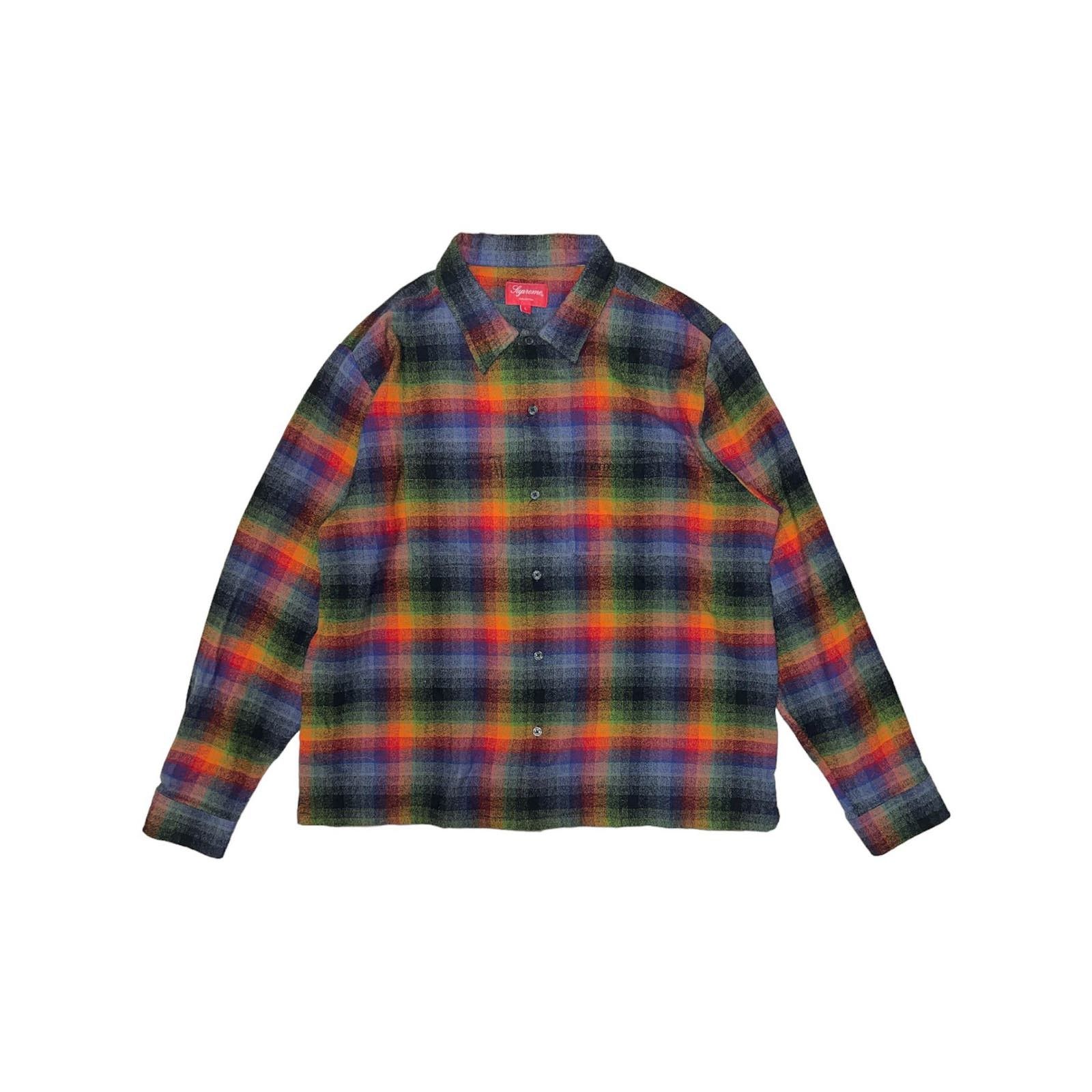 SUPREME RAINBOW PLAID FLANNEL SHIRT