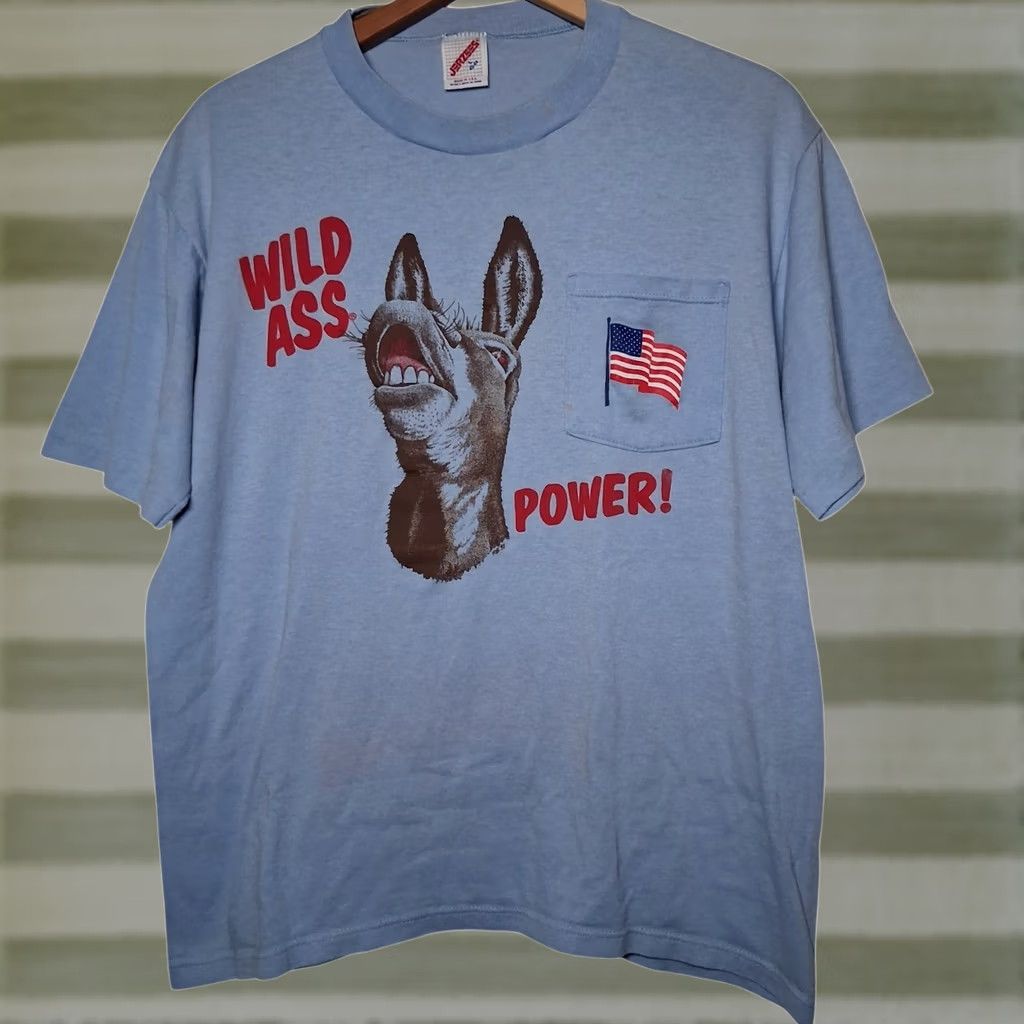 Jerzees VINTAGE Democrat T Shirt Blue Large USA Flag Patriotic Donkey Funny READ Shirt Mens JL Jerzees Size US L / EU 52-54 / 3 - 1 Thumbnail