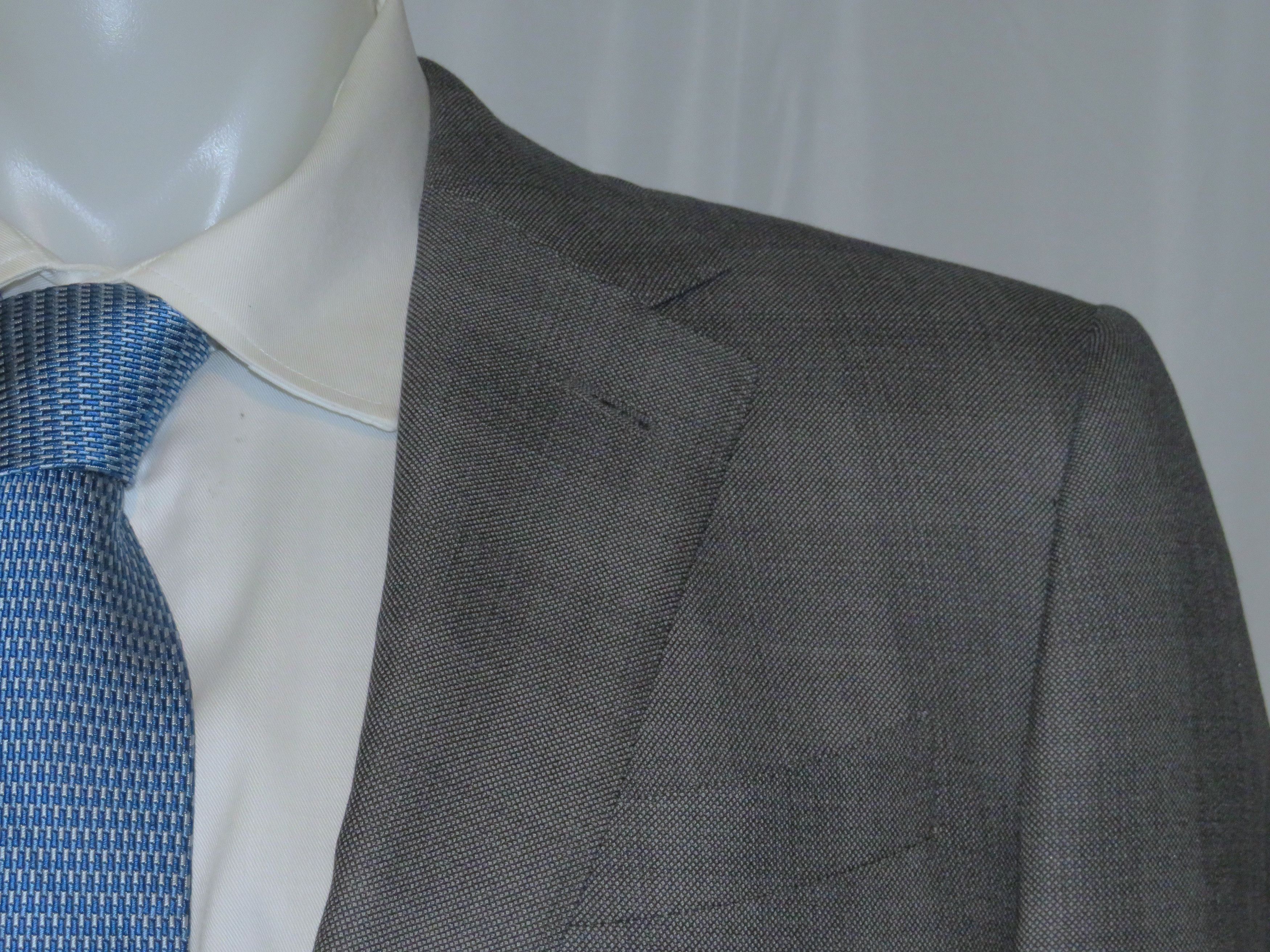 Ermenegildo Zegna Trofeo 600 Very Recent Gray Plaid Two Button Suit 44R Size 44R - 6 Thumbnail