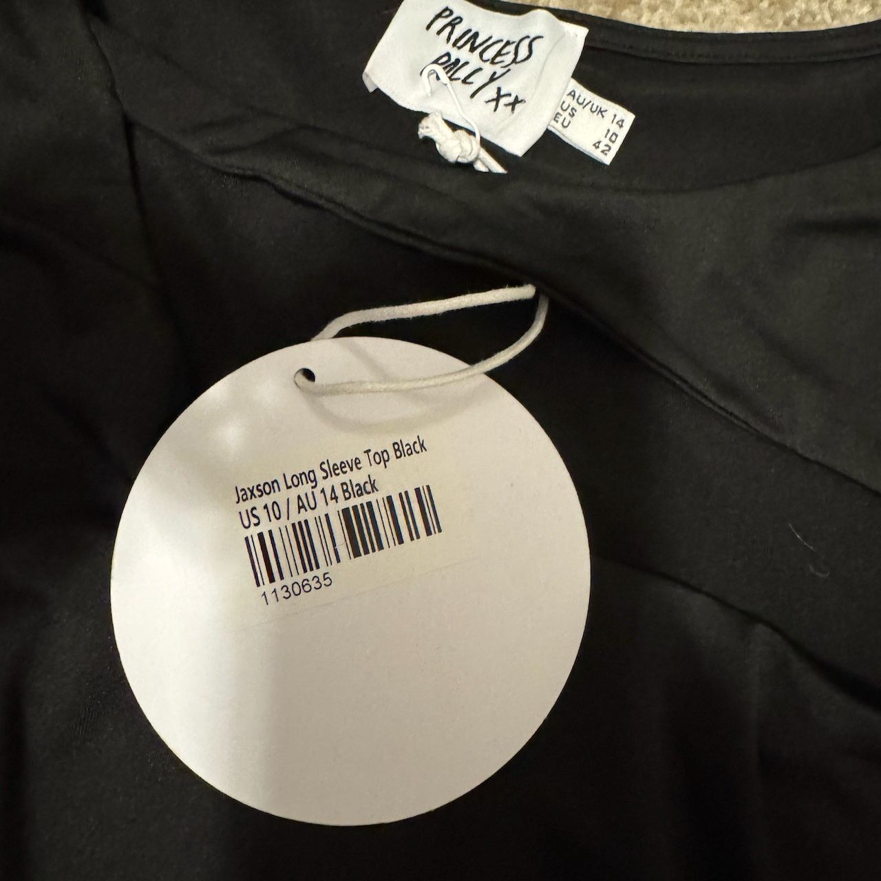 PRINCESS POLLY NWT Princess Polly Long Sleeve Cut Out Black Crop Top Size L / US 10 / IT 46 - 6 Thumbnail