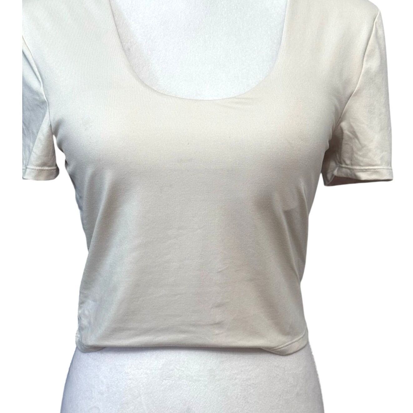 Other Zella Crop Top Scoop Neckline Built-In Padded Bra Beige W M Size M / US 6-8 / IT 42-44 - 4 Thumbnail