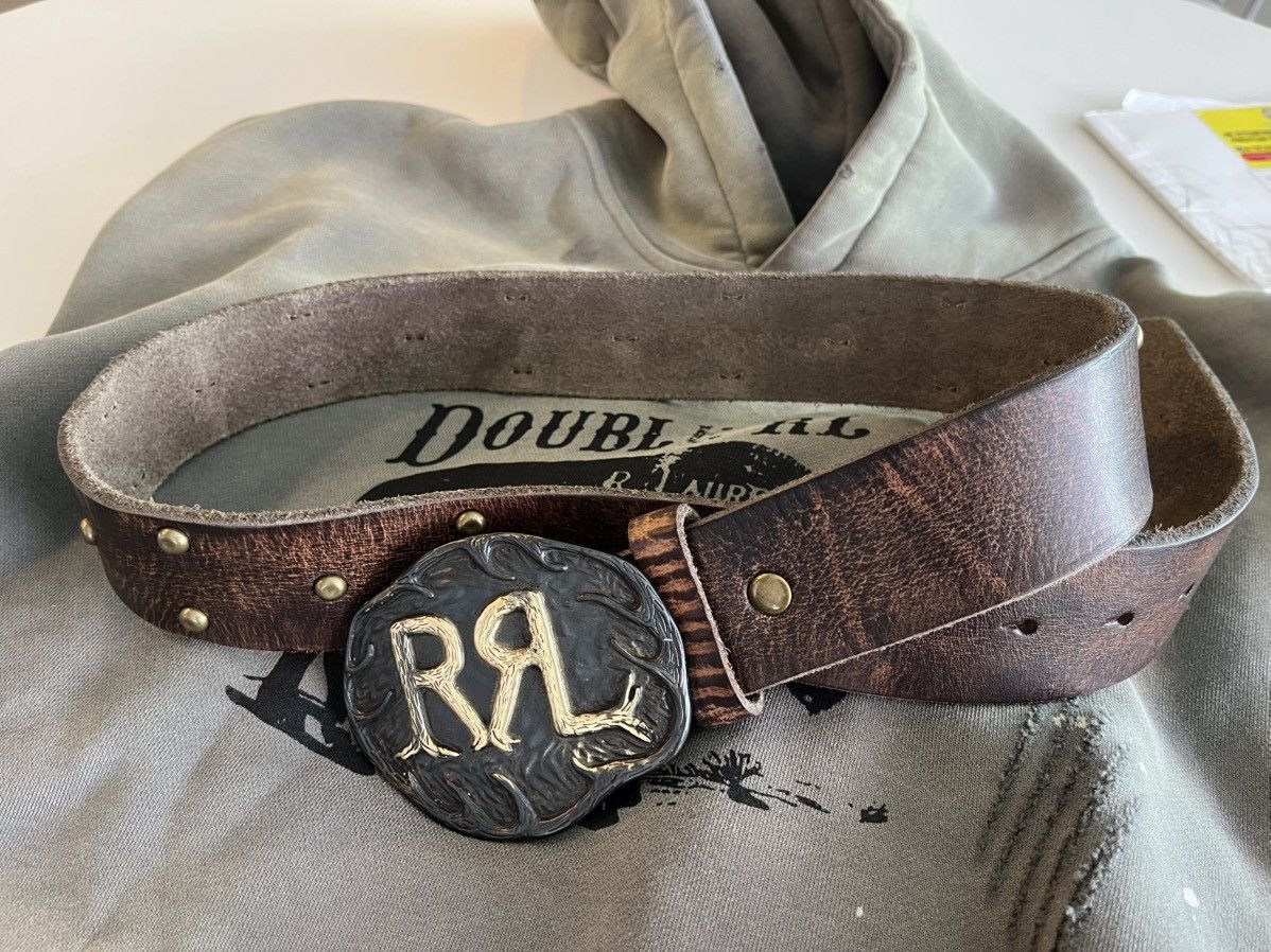 RRL Ralph Lauren RRL BUCKLE BELT BIG LOGO Size 32 - 7 Thumbnail