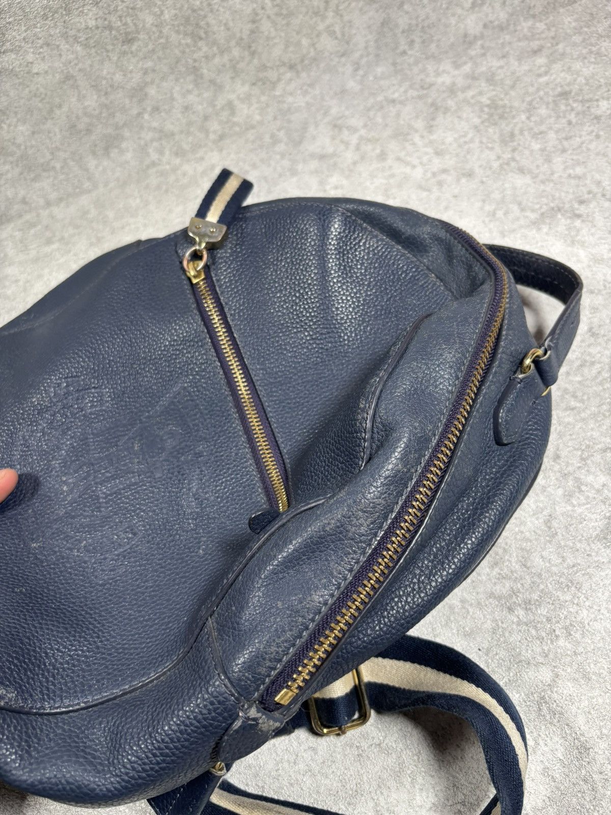 Lauren Ralph Lauren Lauren Ralph Lauren Pebbled Leather Navy Backpack Nautical Size ONE SIZE - 7 Thumbnail