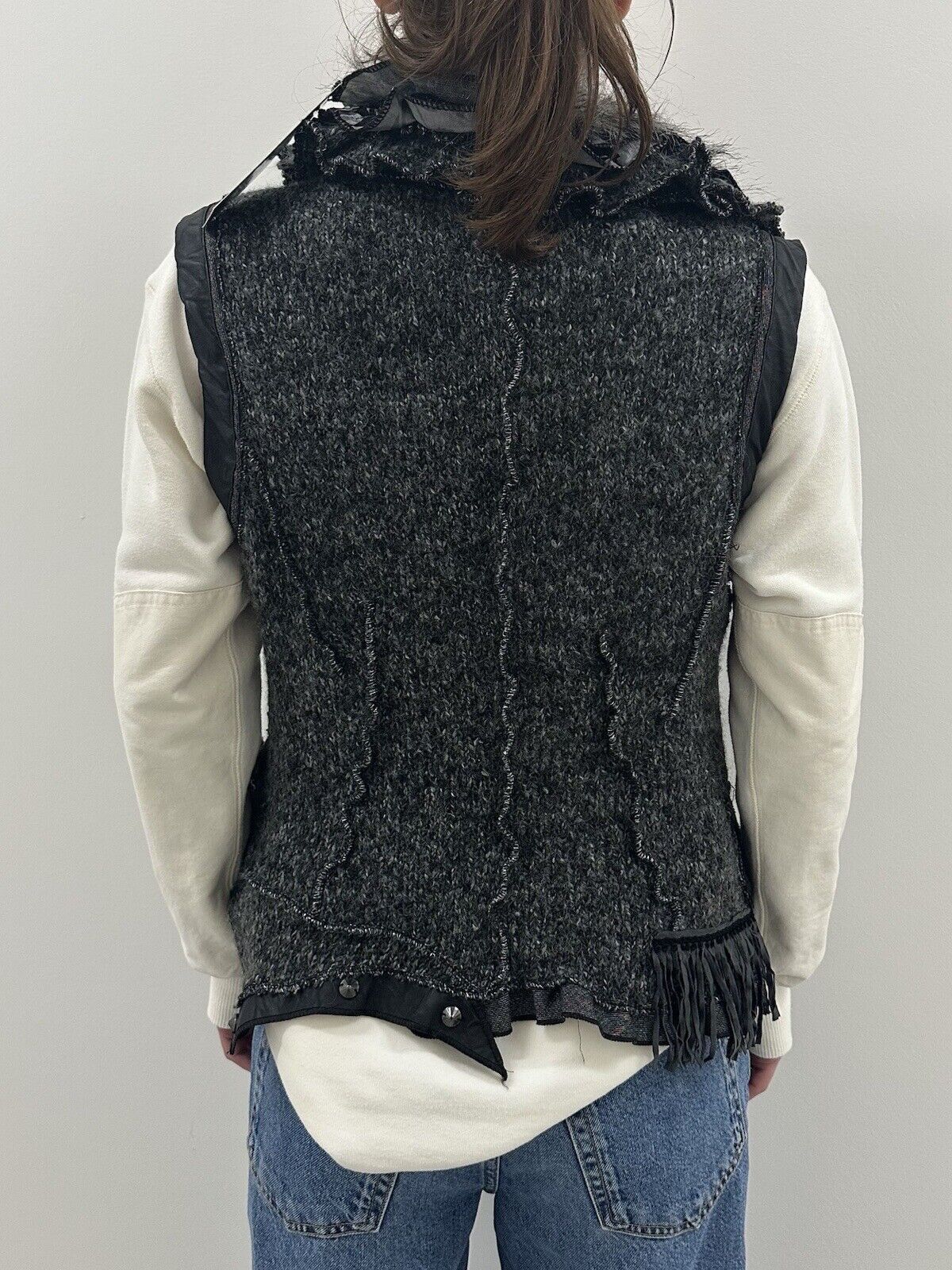 Vintage Juju Christine Knit y2k Vest Gilet Faux Fur Wool Steampunk Size L / US 10 / IT 46 - 6 Thumbnail