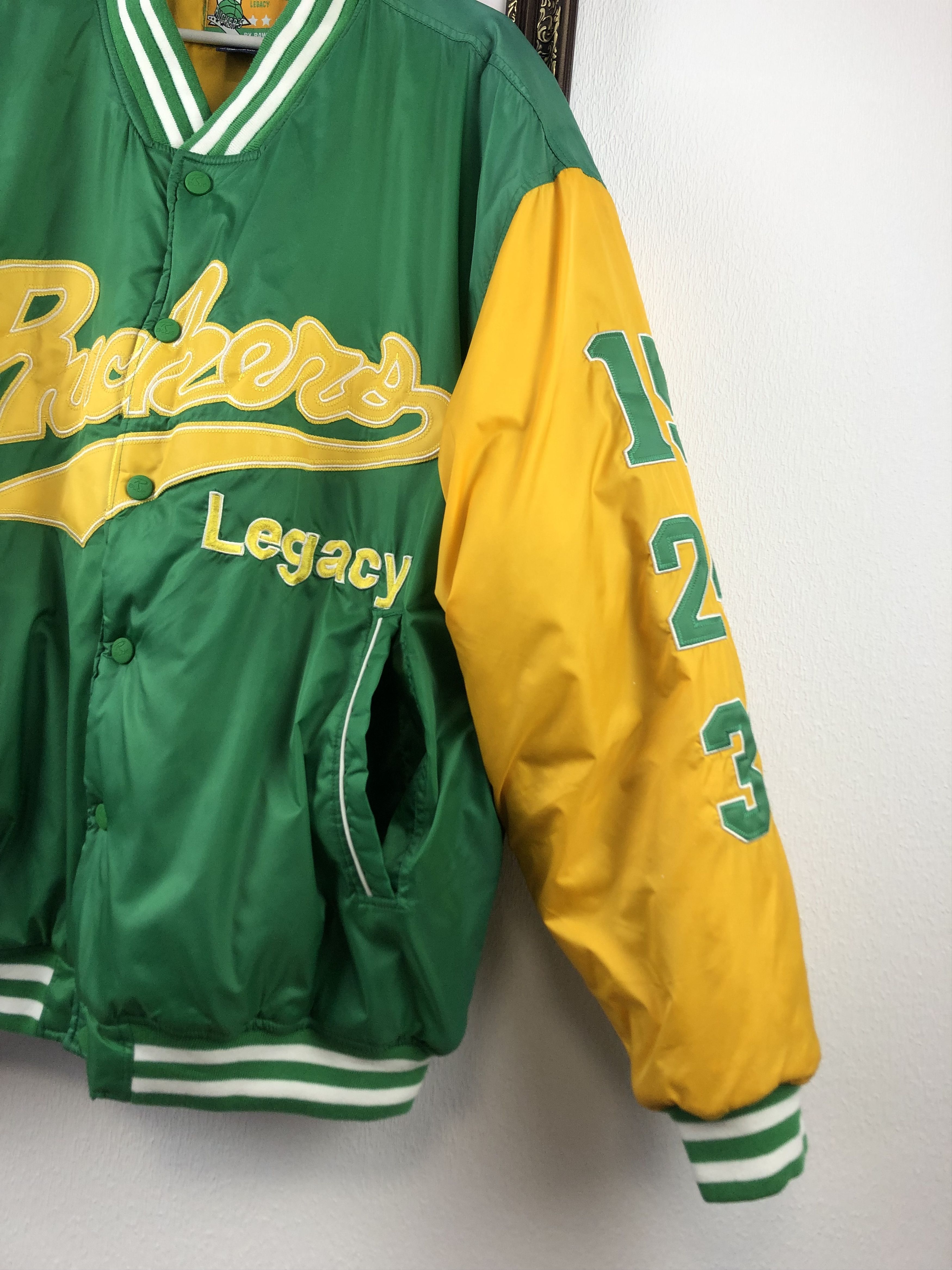 Vintage Ruckers Legacy by Raw Blue Satin Button Front Jacket Bomber Size US XXL / EU 58 / 5 - 11 Thumbnail