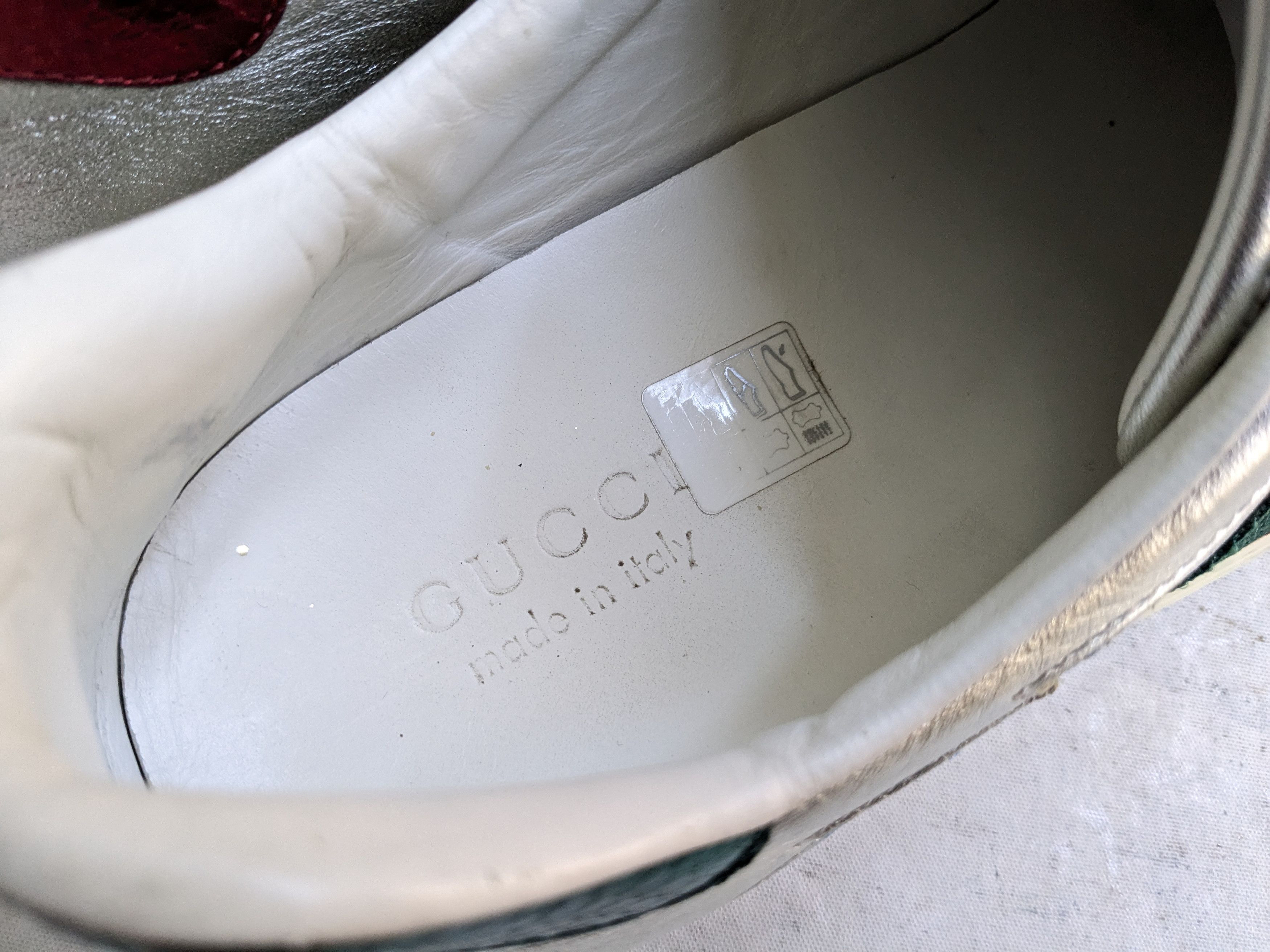 Gucci Gucci Ace Sneakers Silver 11.5 Leather Stars Size US 11.5 / EU 44-45 - 10 Thumbnail
