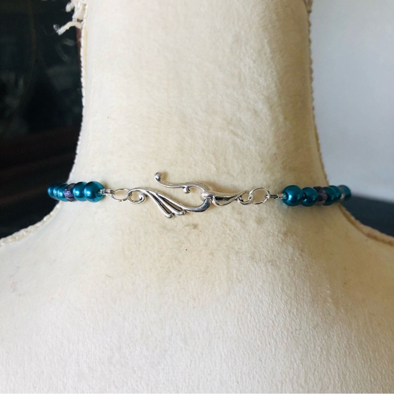 Handmade Handcrafted repurpose filigree stone Pearl necklace Size ONE SIZE - 7 Thumbnail