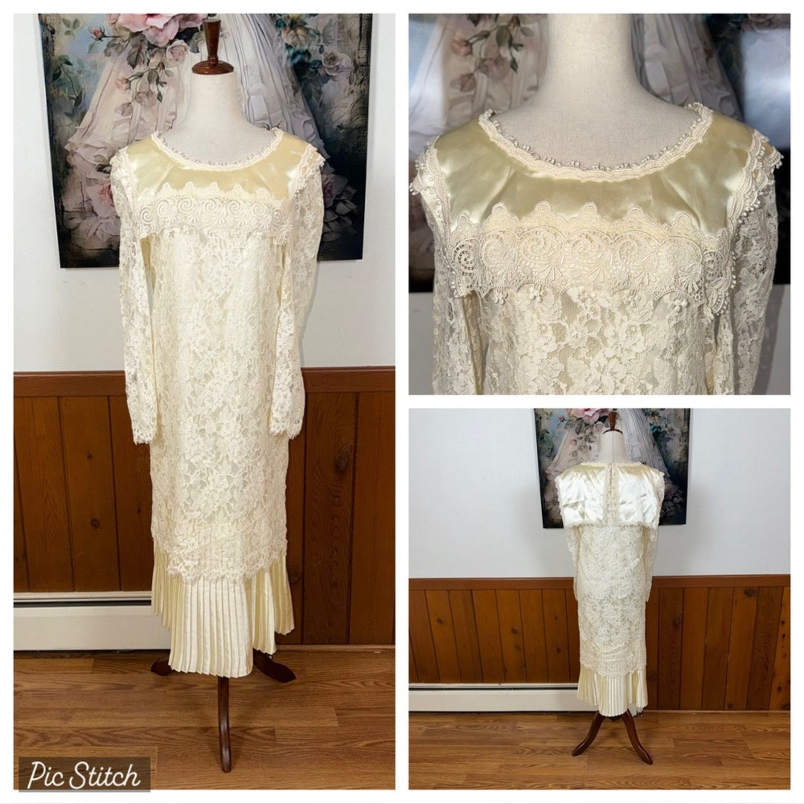Other Vintage 90s Scott McClintock Tea Length Wedding Dress! Size XL / US 12-14 / IT 48-50 - 1 Thumbnail