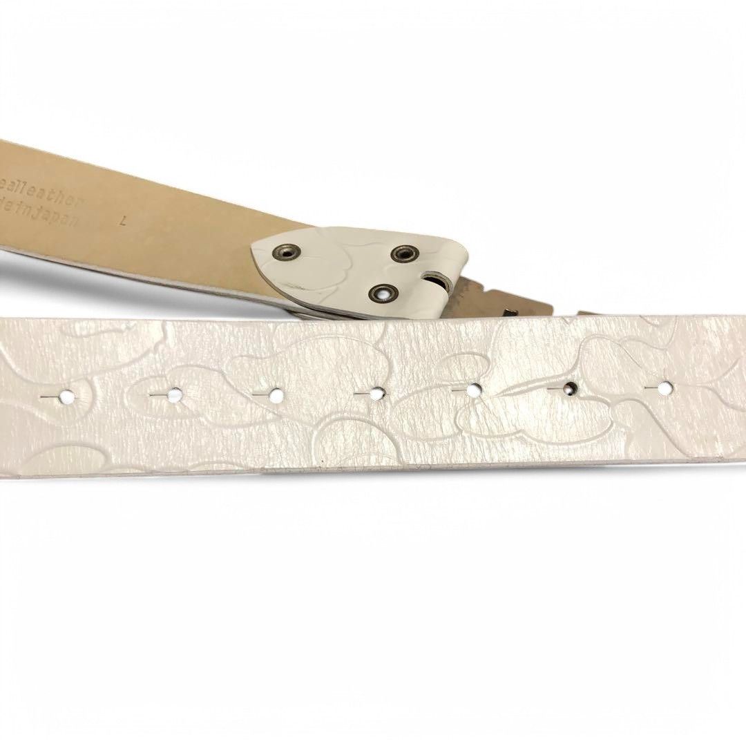 Bape A Bathing Ape (BAPE) - L Embossed Leather Belt Gold Buckle Size ONE SIZE - 4 Thumbnail