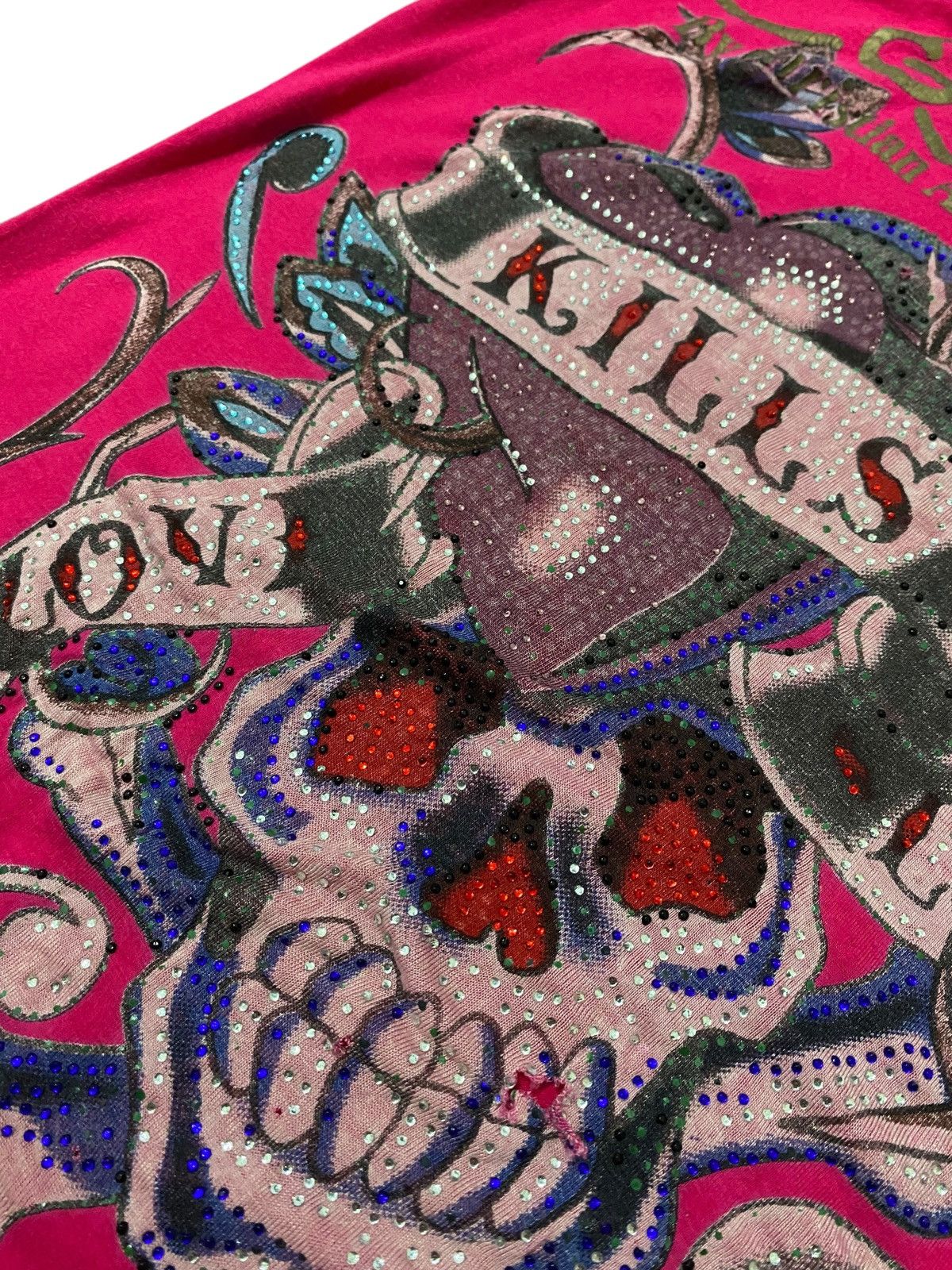 Christian Audigier Y2k Ed Hardy Love Kills Slowly Rhinestone Tank Top Size S / US 4 / IT 40 - 6 Thumbnail