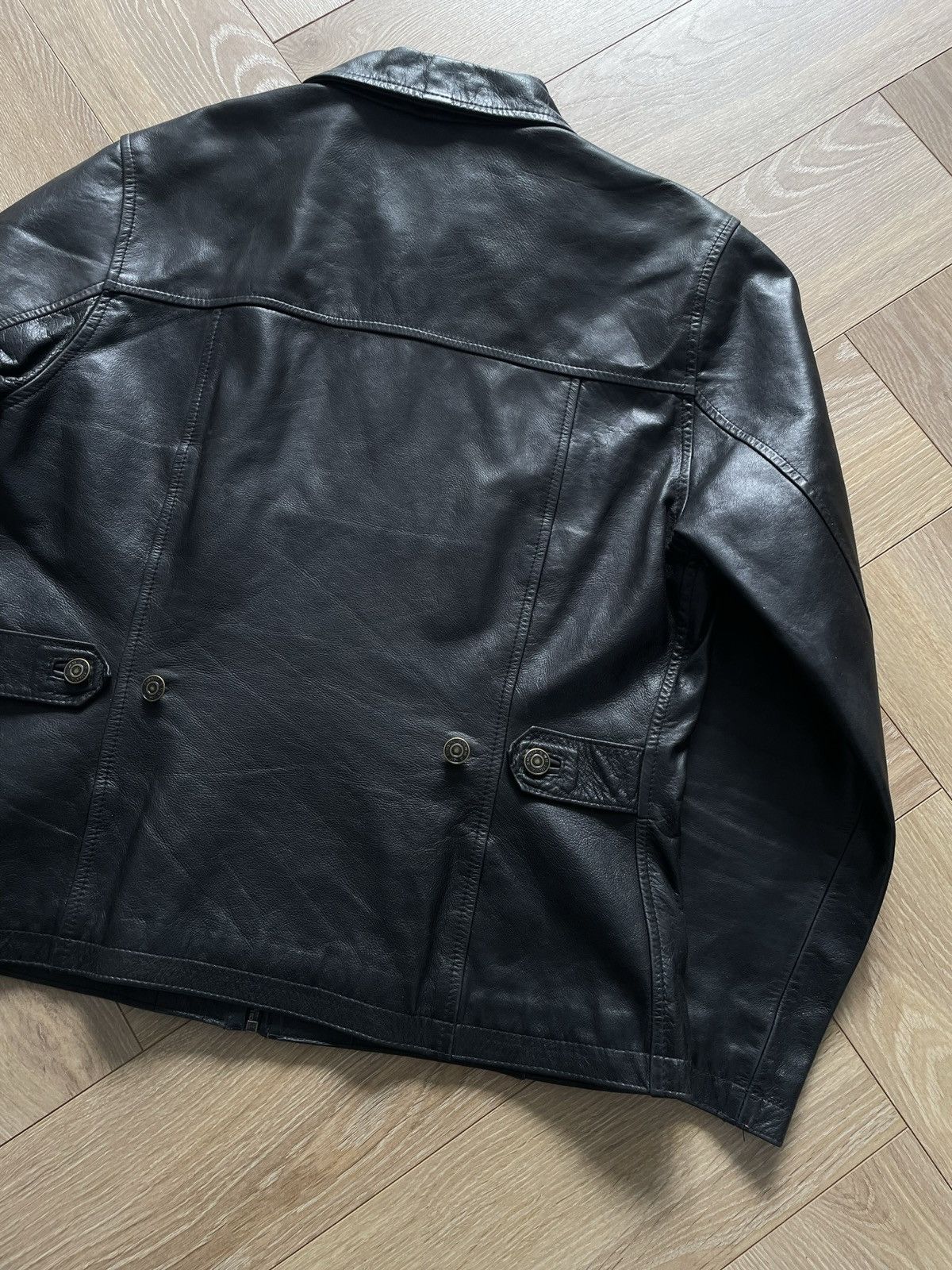 Vintage Vintage Y2k Black Leather Oversize Bomber Jacket Avant Garde Size US M / EU 48-50 / 2 - 9 Thumbnail