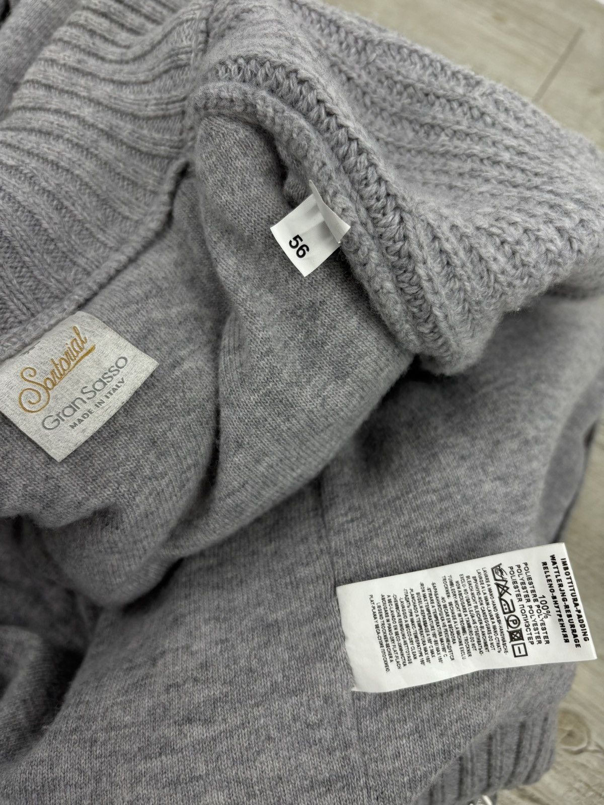 Gran Sasso Rare Sartorial Gran Sasso Knit Wool-Cashmere Down Jacket Full-Zip Cardigan Bomber Size US XL / EU 56 / 4 - 10 Thumbnail