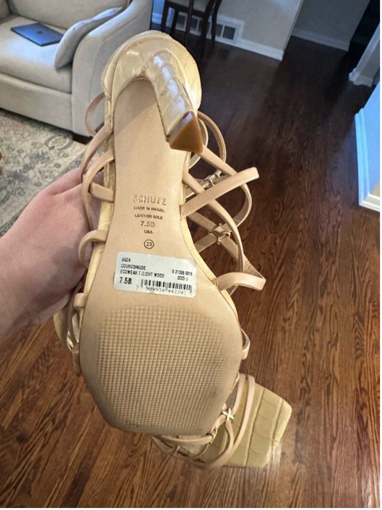 SCHUTZ Women's Schutz Heels Size 7.5B Light Wood Size US 7.5 / IT 37.5 - 2 Thumbnail