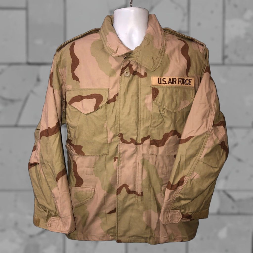 Vintage US AIR FORCE Mens Brown Camouflage Cold Weather Field Coat Size S Size US S / EU 44-46 / 1 - 1 Thumbnail