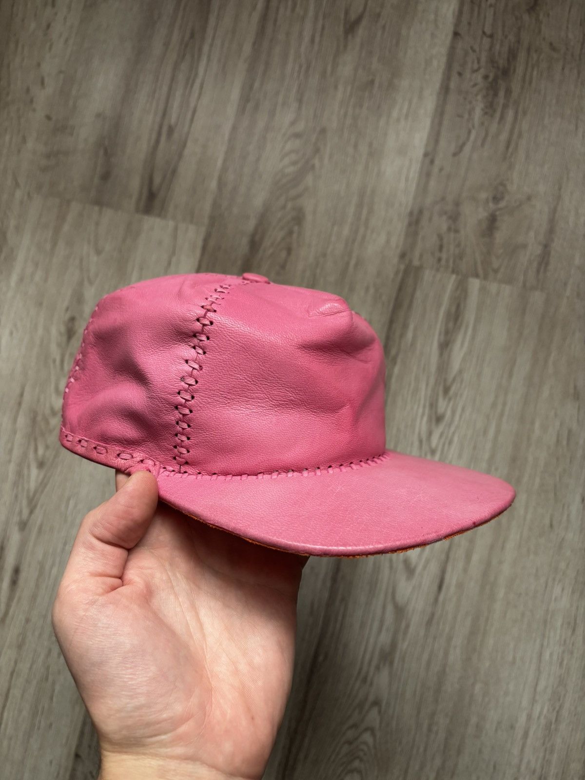 Other Pink Handmade Leather Cap Size ONE SIZE - 1 Thumbnail