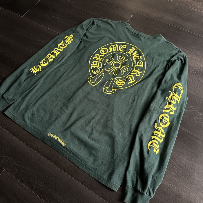 Chrome Hearts Chrome Hearts Green Yellow Logo Longsleeve | Grailed