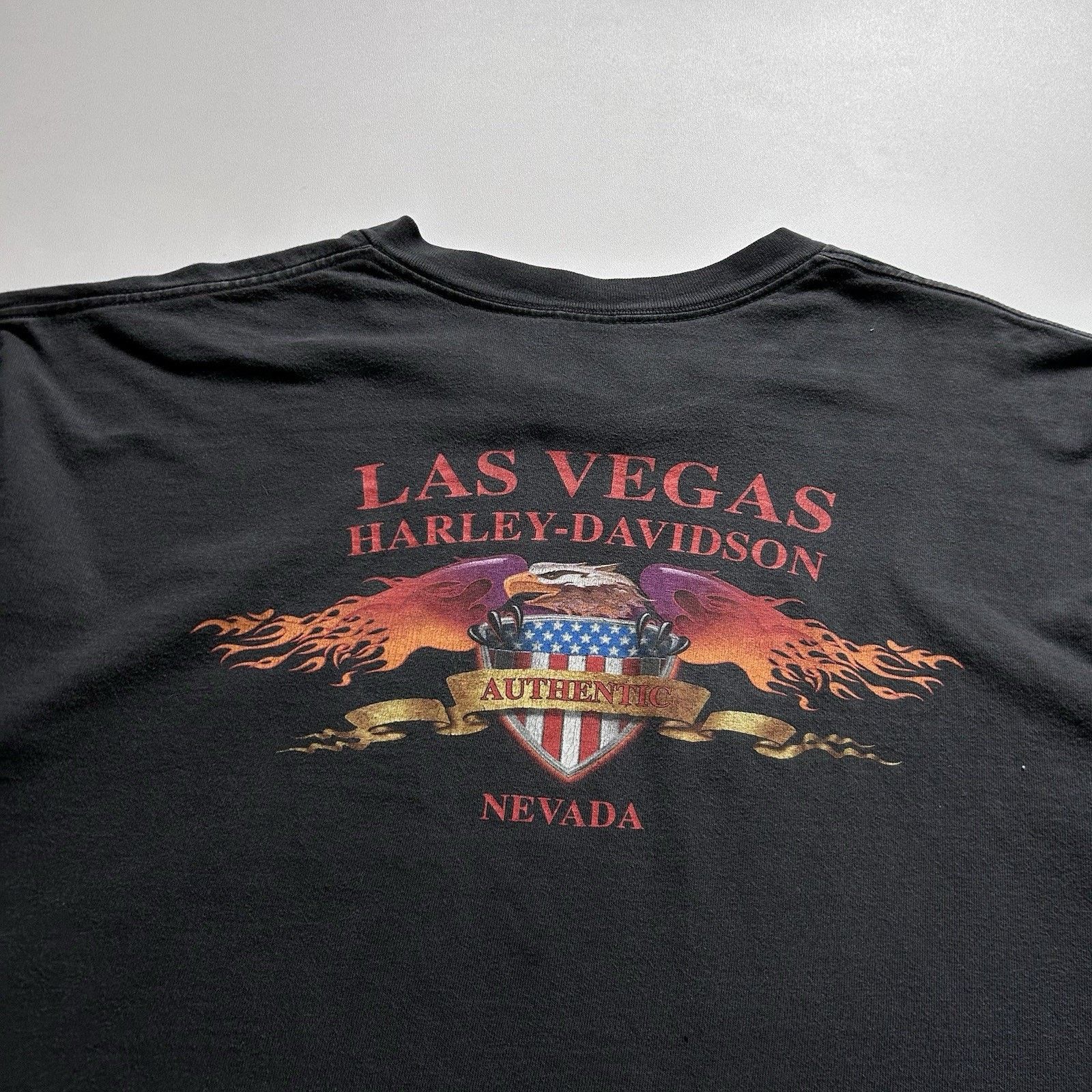 Harley Davidson Vintage Y2K Harley Davidson T-Shirt 2XL USA Made Faded Black Size US XXL / EU 58 / 5 - 4 Thumbnail