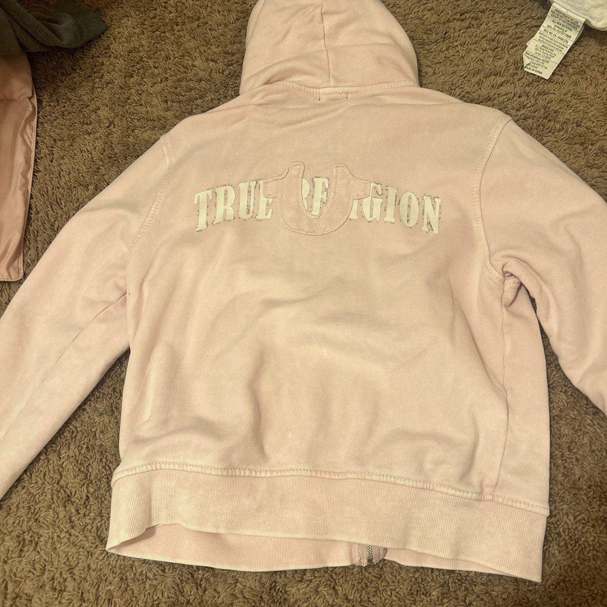 True Religion True Religion Pink Bedazzled Hoodie Size L / US 10 / IT 46 - 3 Thumbnail