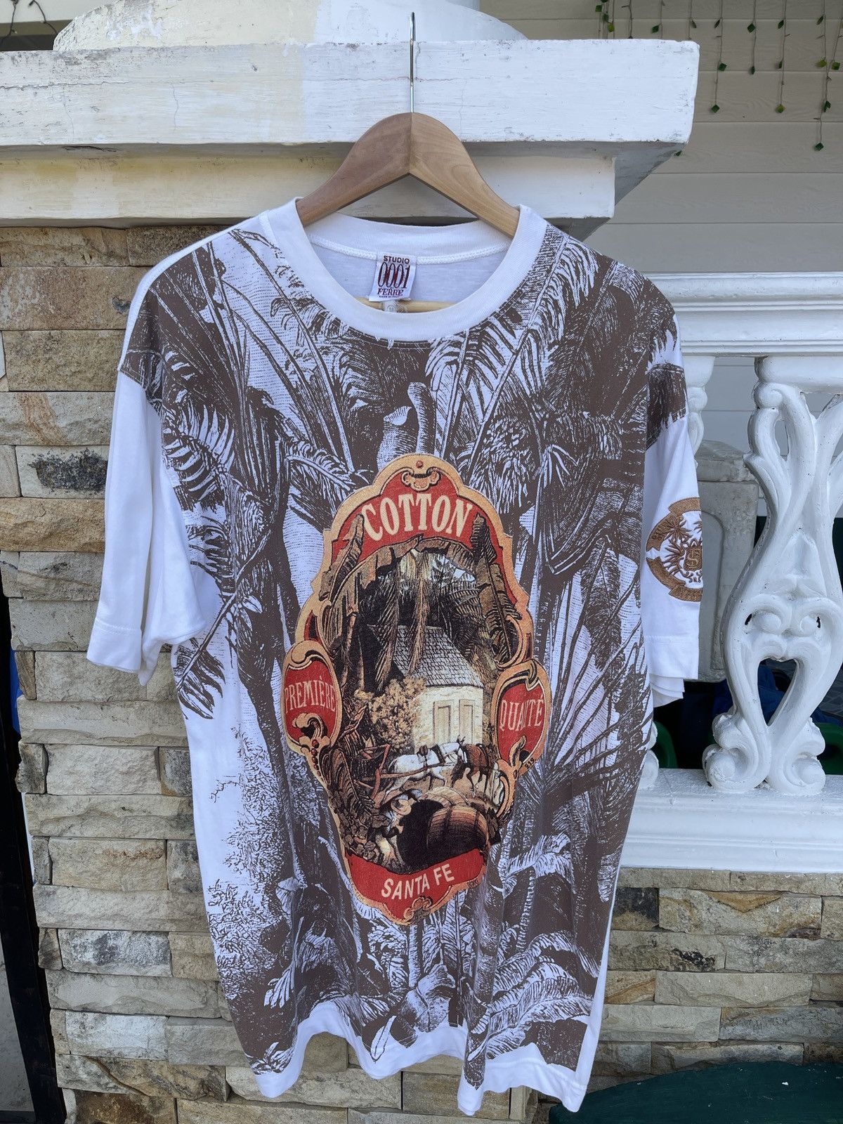 Ferre Last Drop🔥Rare🔥Vtg Studio 0001 Ferre Italy Fullprint T-Shirr Size US L / EU 52-54 / 3 - 2 Thumbnail