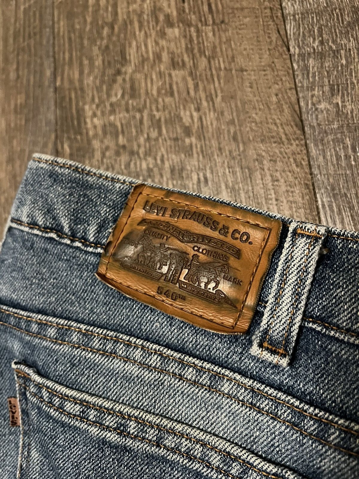 Levi's × Vintage Vintage 90’s Levis 540 Brown Tab Made In USA Flex Blue Jeans Size US 34 / EU 50 - 4 Thumbnail
