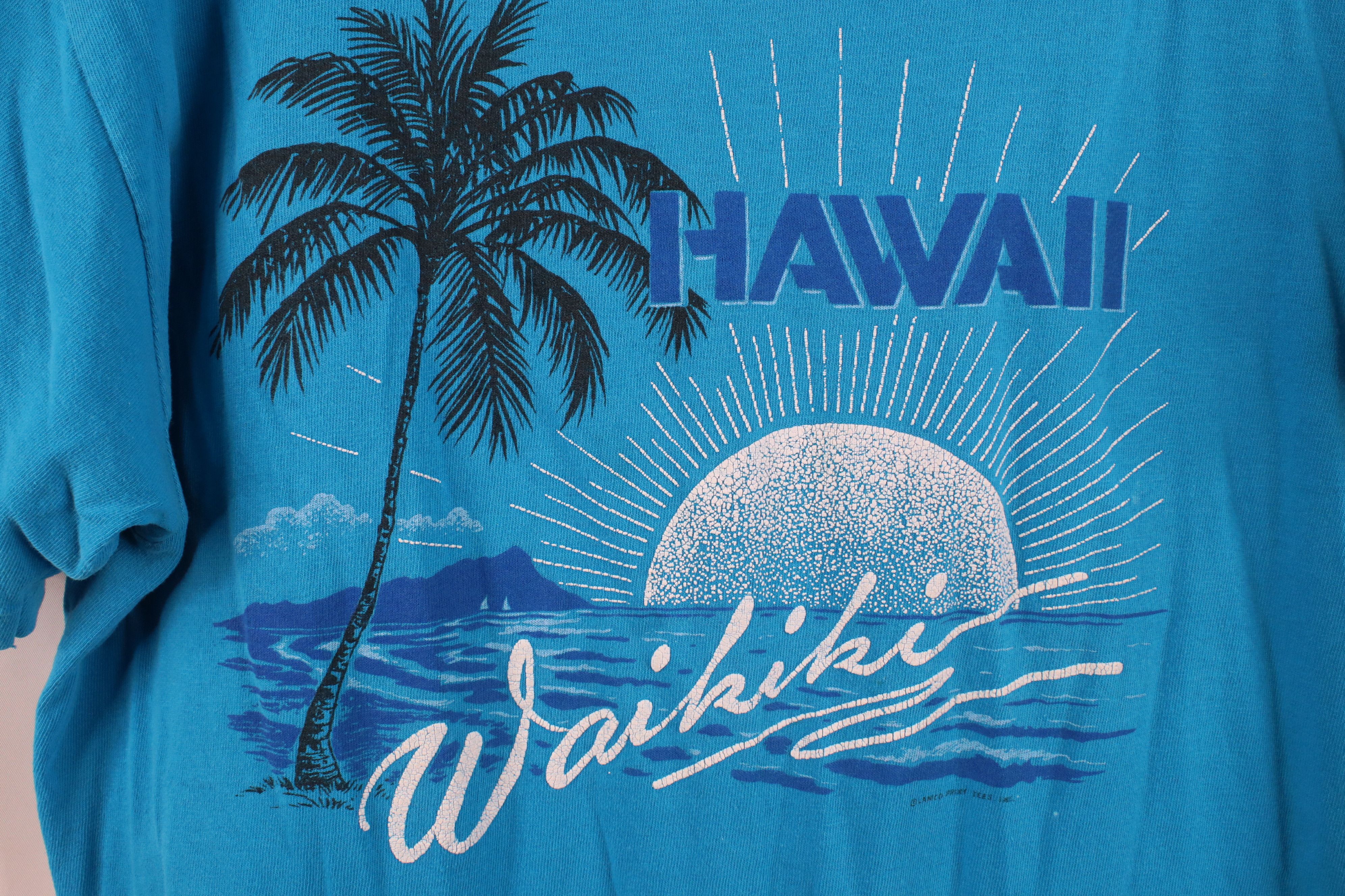 Vintage Vintage 70s 80s Streetwear Hawaii Beach Sunset T-Shirt USA Size US L / EU 52-54 / 3 - 4 Thumbnail