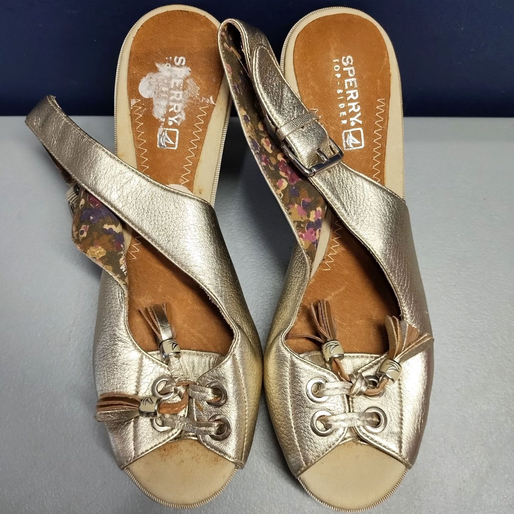 Sperry Sperry Sandal Womens US 7M Multi Leather Slingback Wedge Heel Top Sider 9596917 Size M / US 6-8 / IT 42-44 - 3 Thumbnail