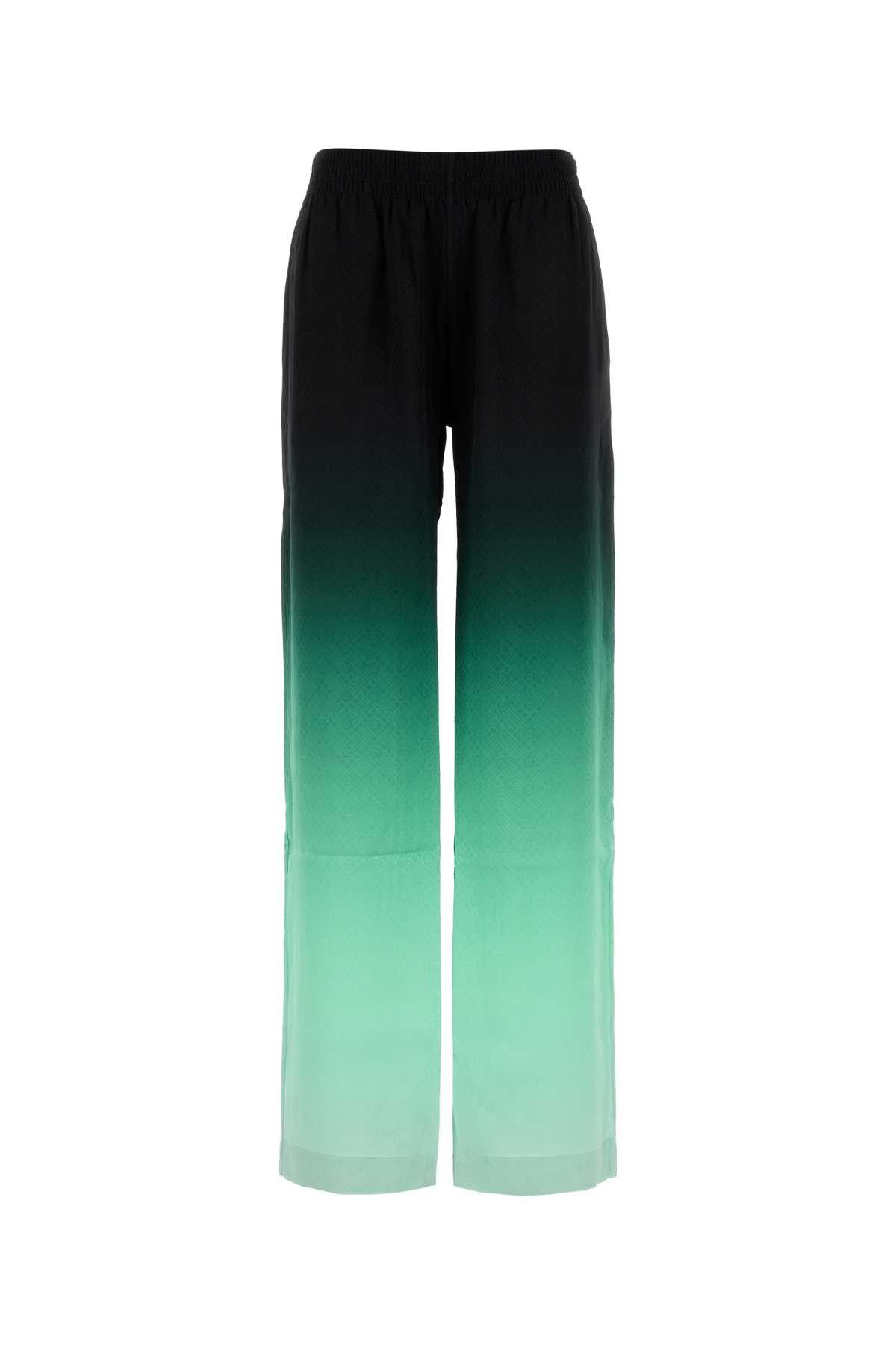 Casablanca Embroidered Satin Wide-Leg Pant Size 26" / US 2 / IT 38 - 1 Thumbnail
