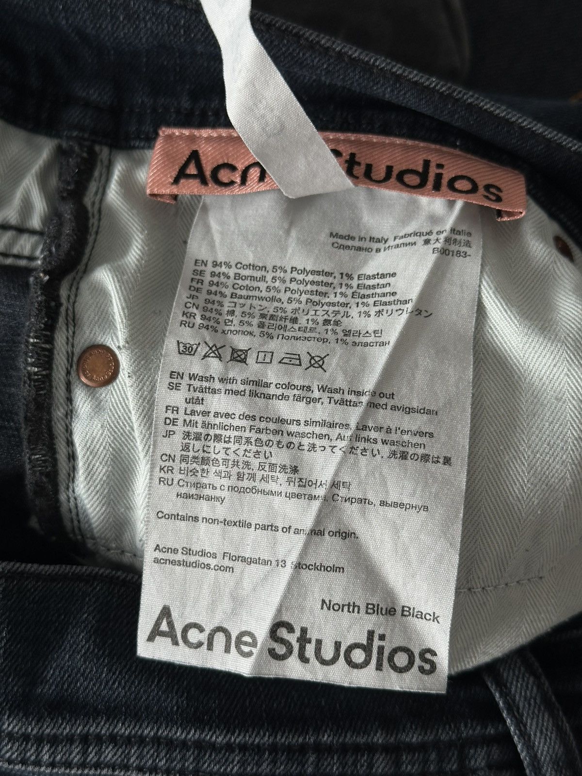 Acne Studios Acne Studios North Blue Black Slim Jeans Size US 29 - 10 Thumbnail