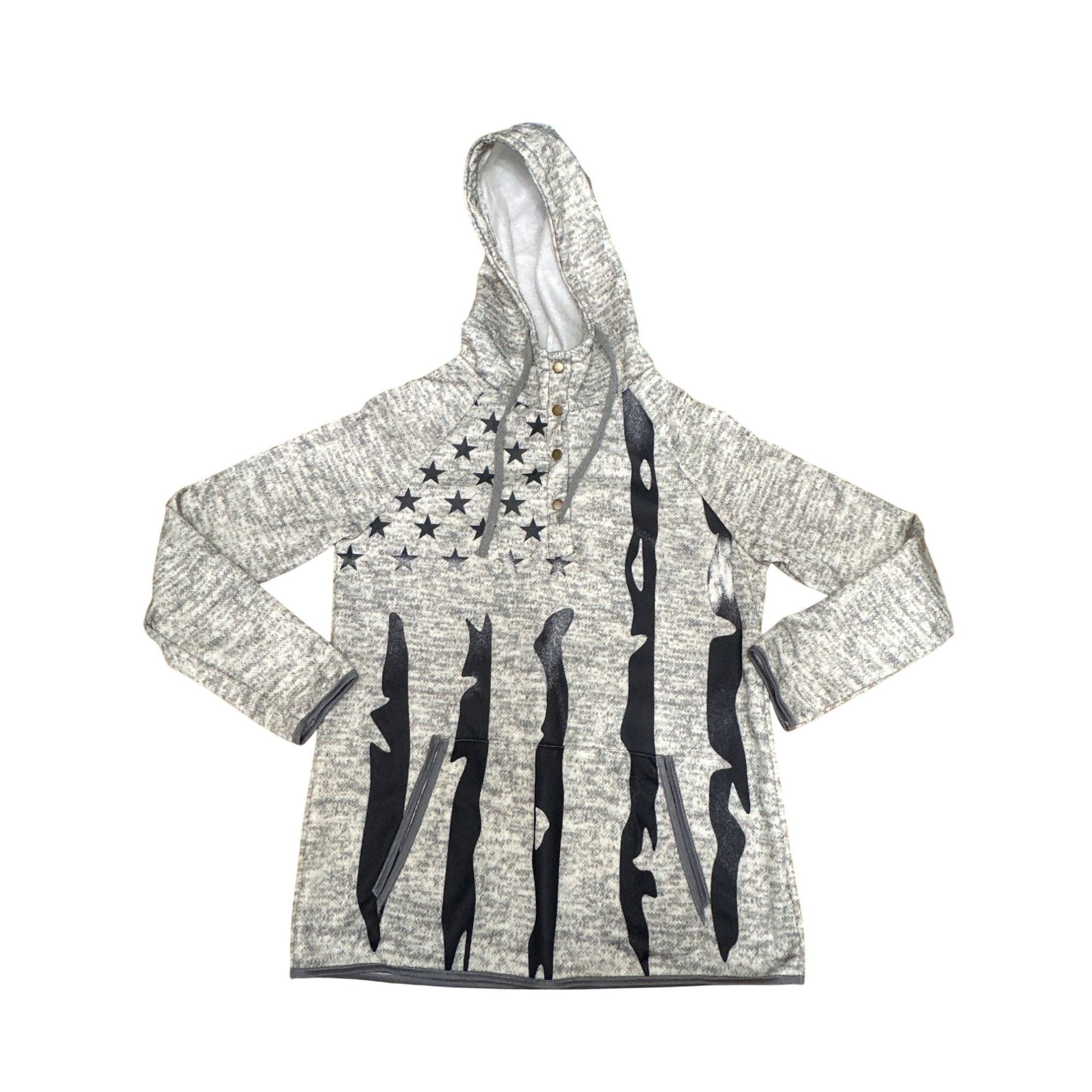 Other CCC Patriotic American Flag Pullover Gray Hoodie Sweatshirt Size M / US 6-8 / IT 42-44 - 5 Thumbnail