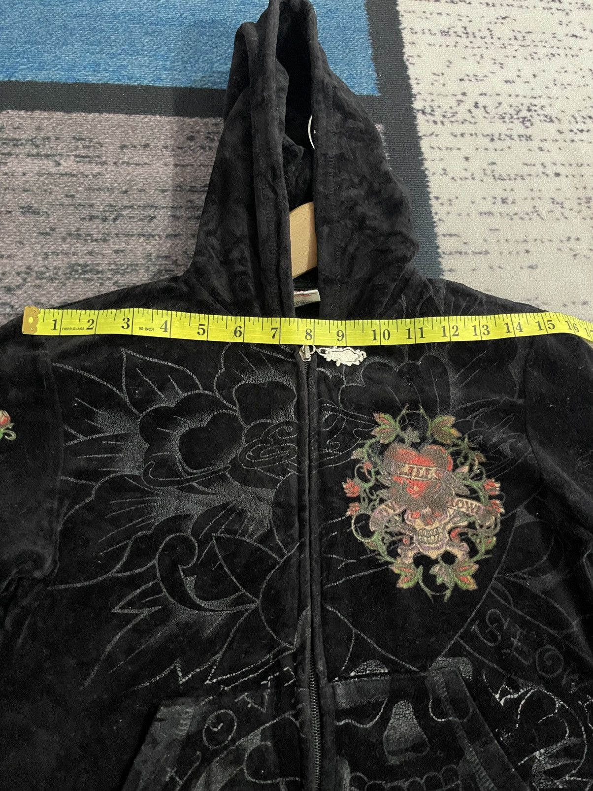 Ed Hardy Ed Hardy by Christian Audigier Velvet Hoodie Size M / US 6-8 / IT 42-44 - 19 Thumbnail