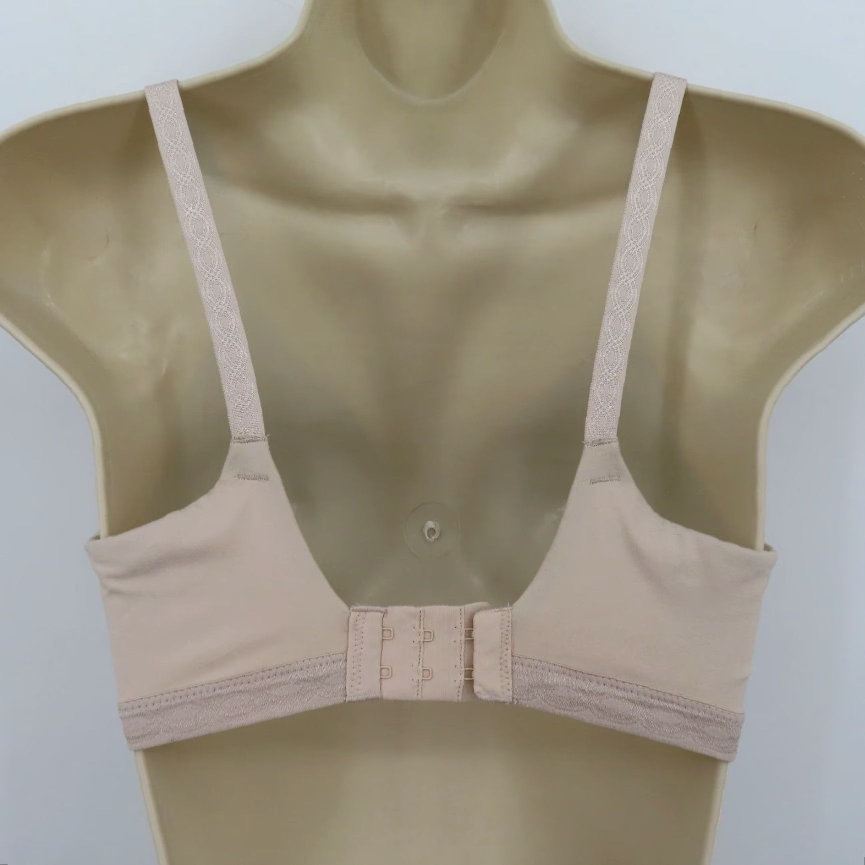 Vintage Warners Cloud 9 Super Soft Wireless Lightly Lined Comfort Bra 34C Pink Beige Womens Bra T-Shirt Style Size ONE SIZE - 5 Thumbnail