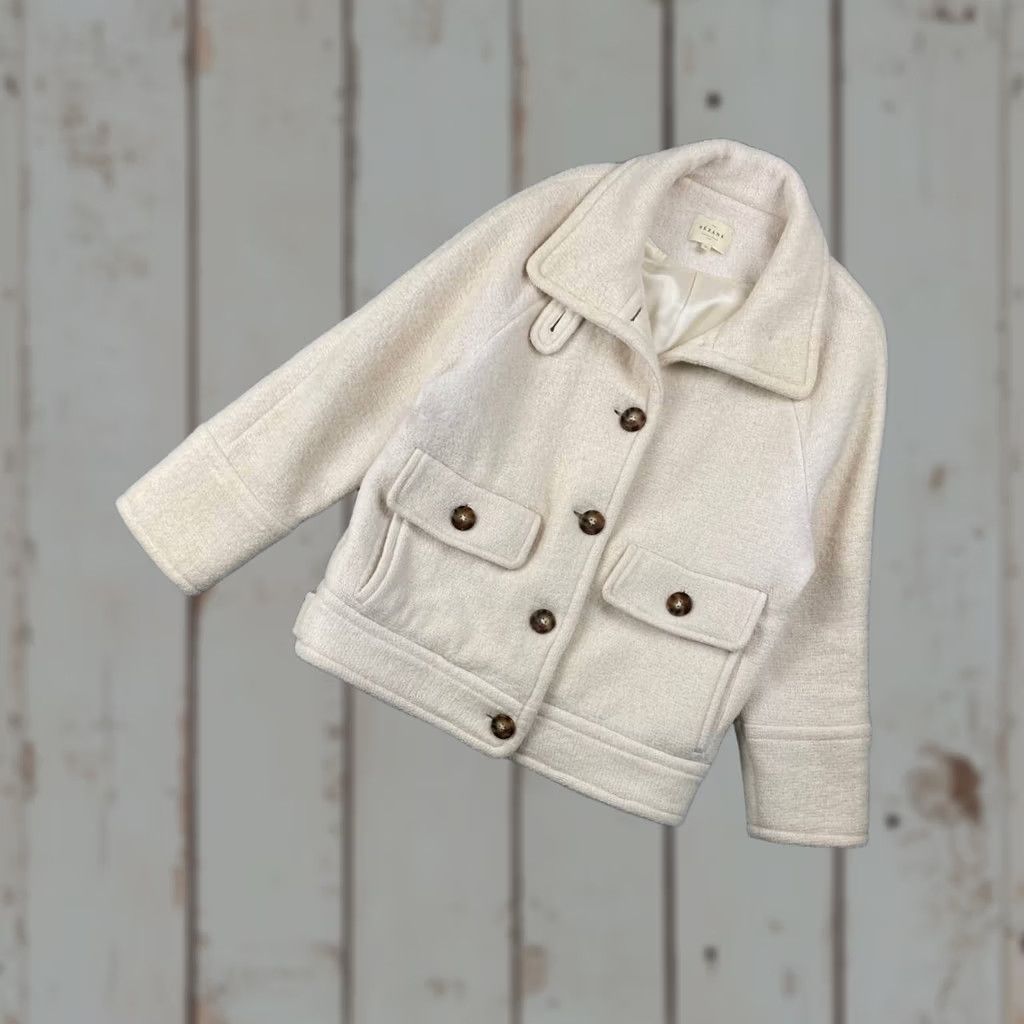 Vintage Sézane Coat Women Size 34 White Wool Size XXS / US 00 / IT 34 - 1 Thumbnail