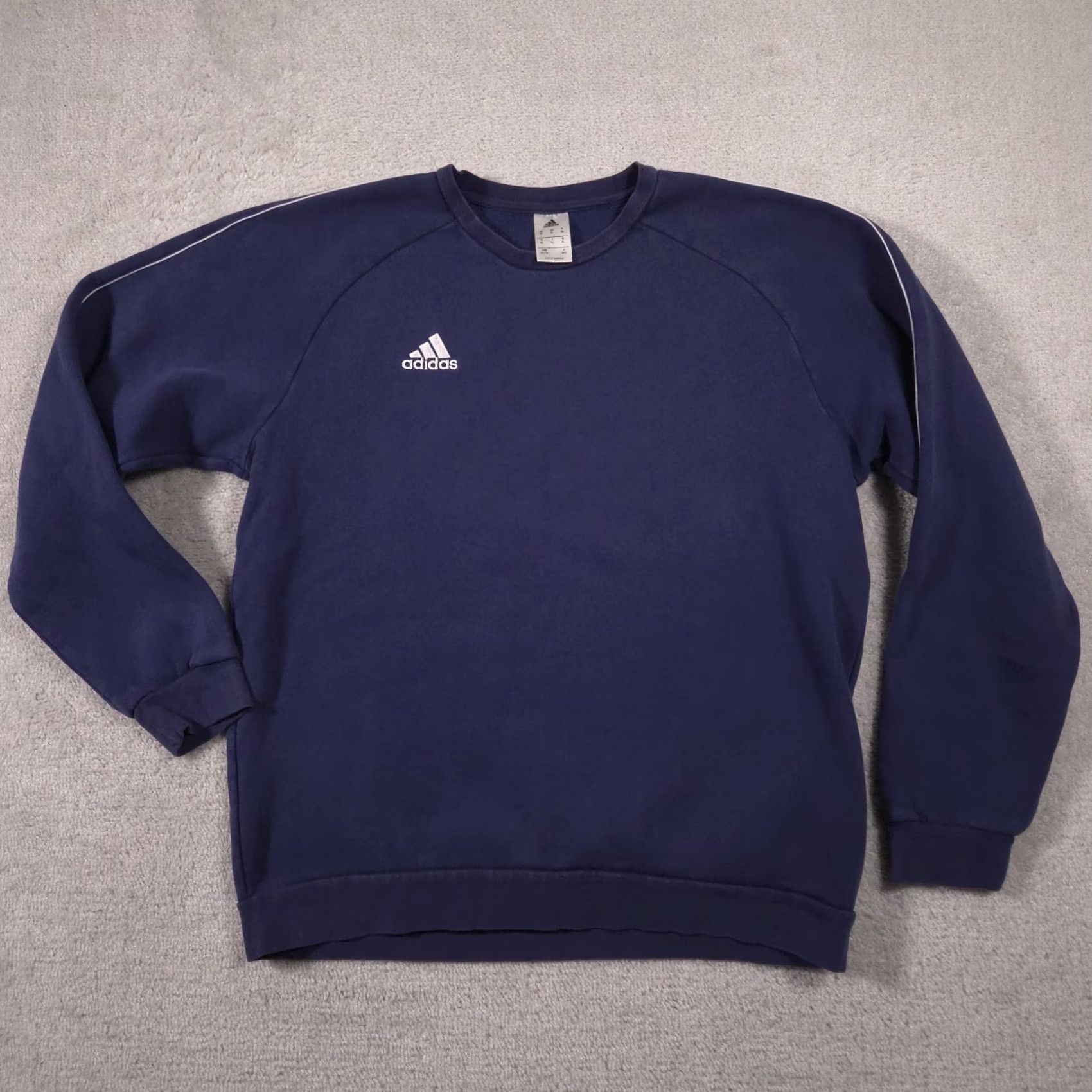Adidas Vintage Adidas Sweatshirt 90s Size XL Navy Blue Embroidered Logo Sport Crewneck - Sleeve Length: Long Size US XL / EU 56 / 4 - 2 Thumbnail
