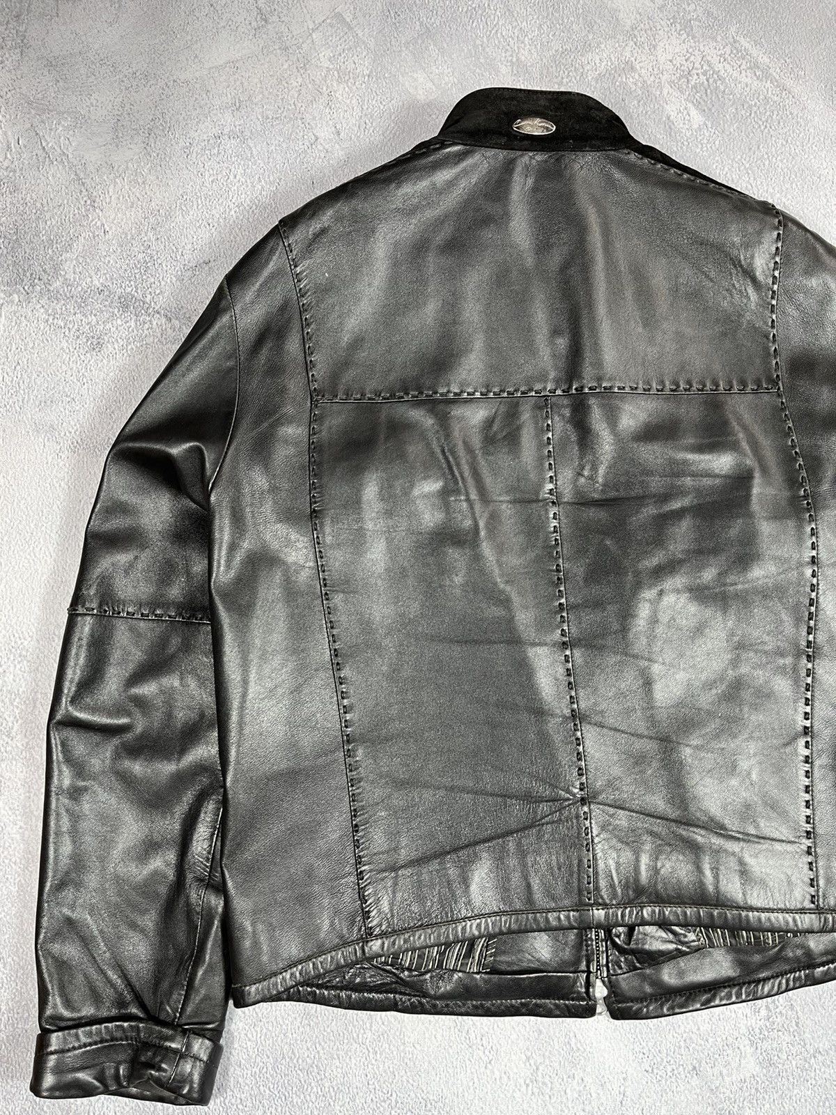 Vintage Vintage 90s Leather zip Jacket biker streetwear style Size US M / EU 48-50 / 2 - 12 Thumbnail