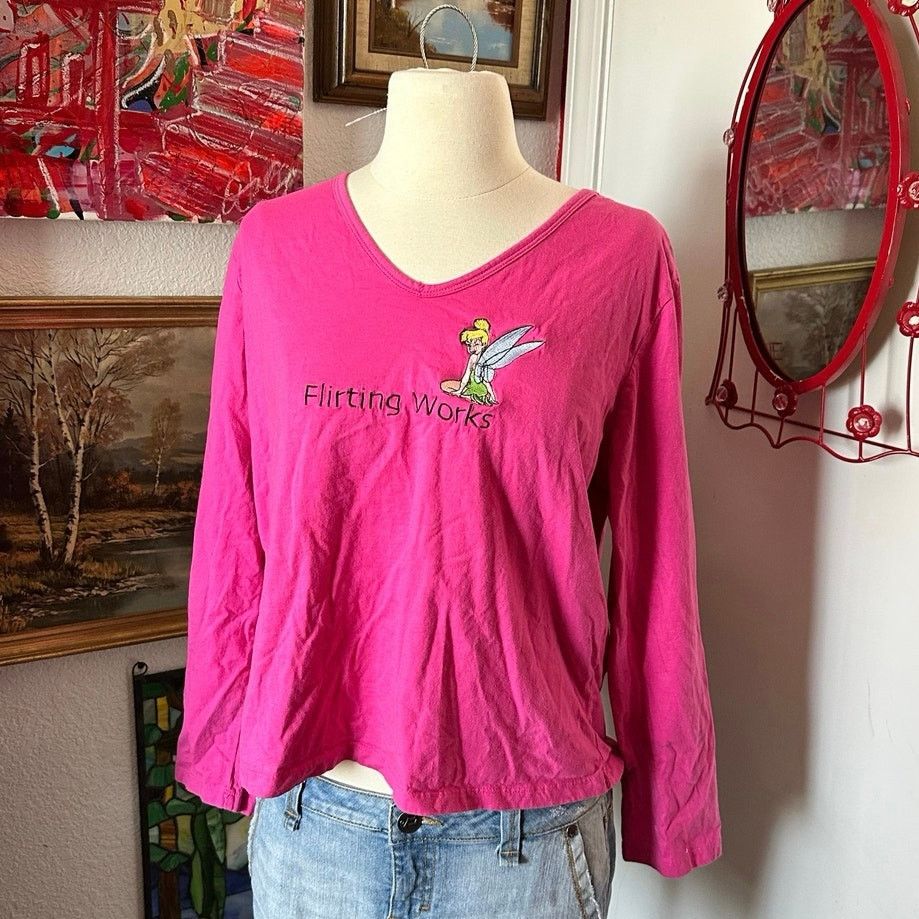 Disney disney tinker bell flirting works pink shirt Size XL / US 12-14 / IT 48-50 - 1 Thumbnail