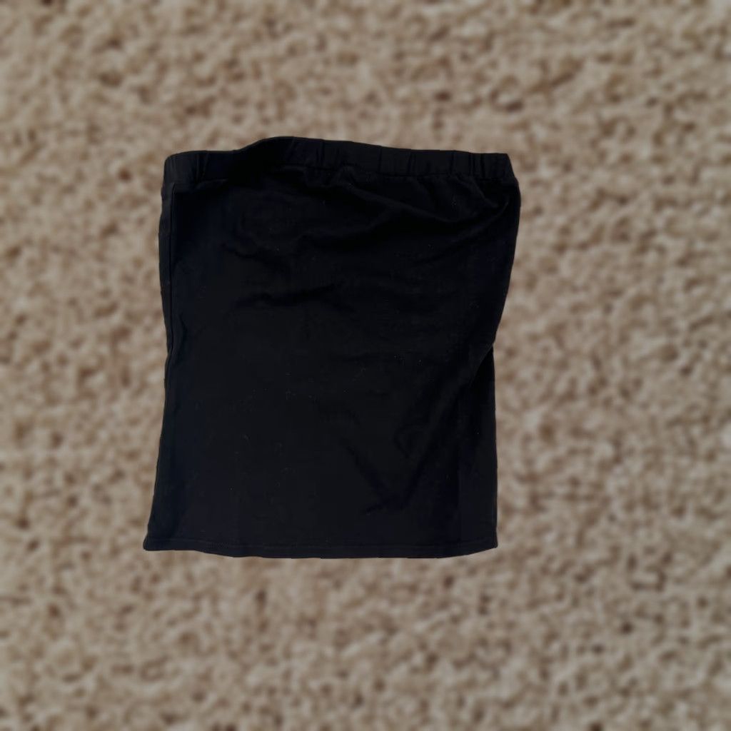 Vintage LA Made Skirt Womens Medium Black Jersey Fabric Cotton Stretch Elastic Waist Size M / US 6-8 / IT 42-44 - 1 Thumbnail